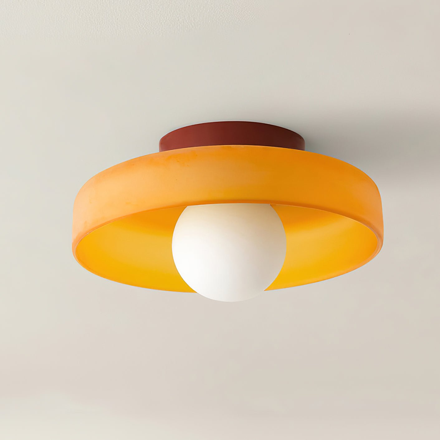 Diroxen Ceiling Lamp Orange Ring Playful Sculptural-Neutral Decor