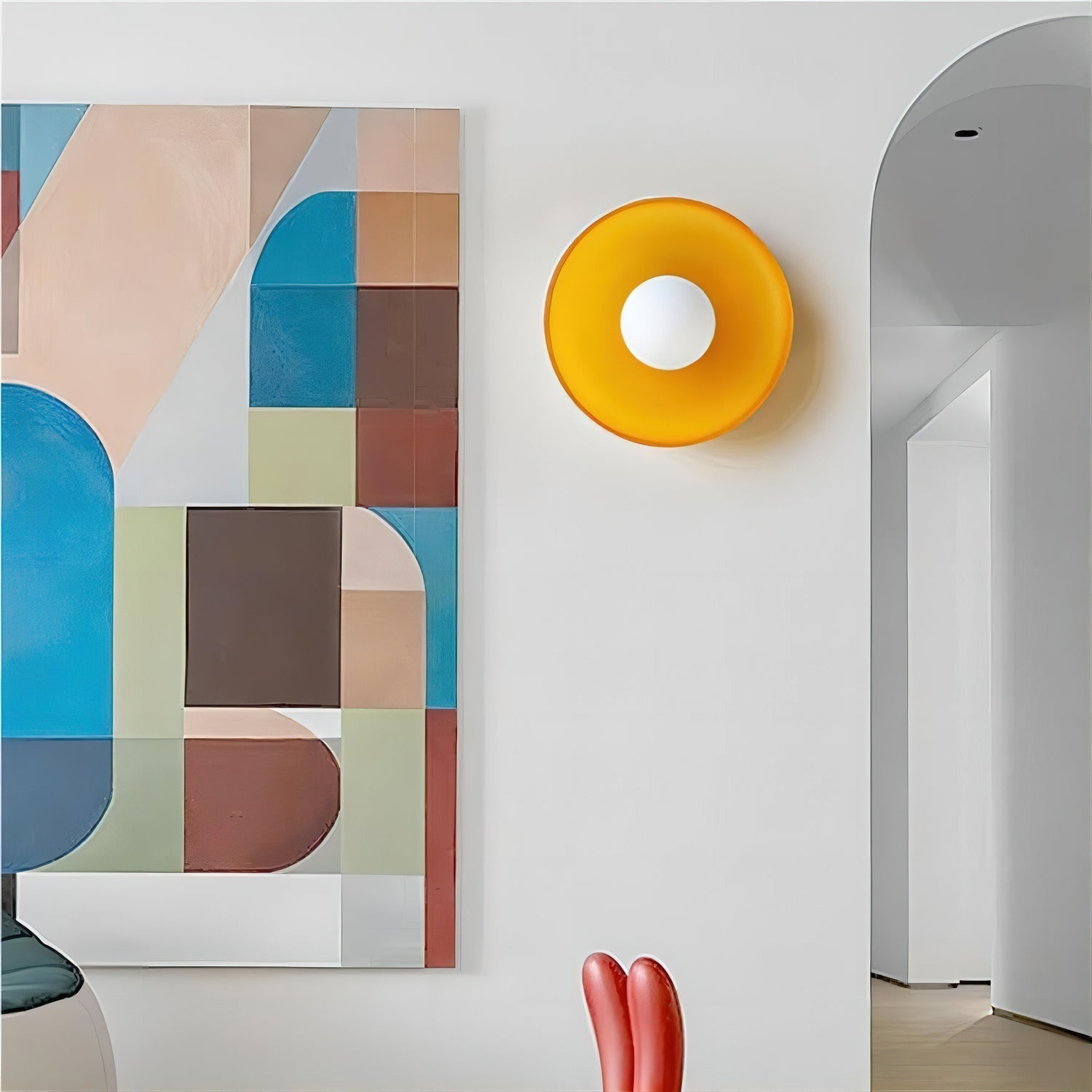 Diroxen Ceiling Lamp Orange Ring Playful Sculptural-Neutral Decor
