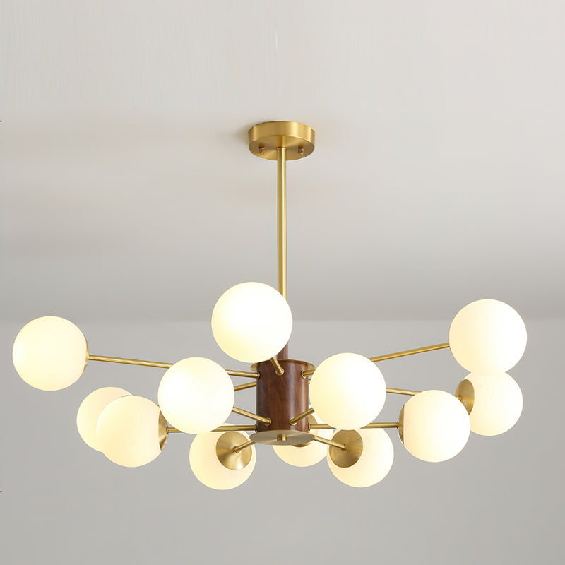 Angled view of the Gino Chandelier highlighting its sculptural design.