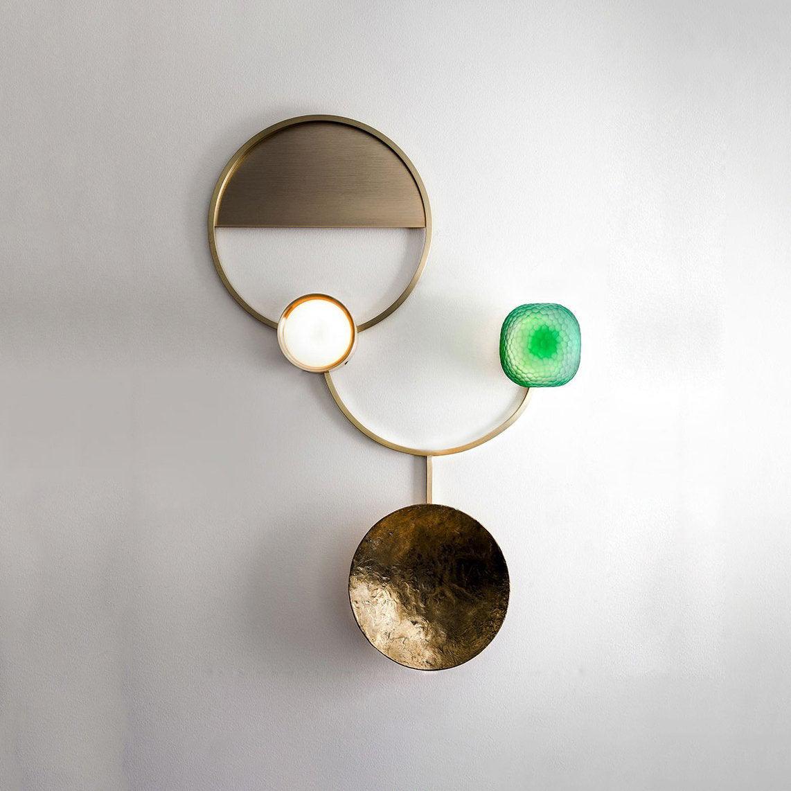 Elynis Brass & Glass Modern Wall Lamp-Neutral Decor