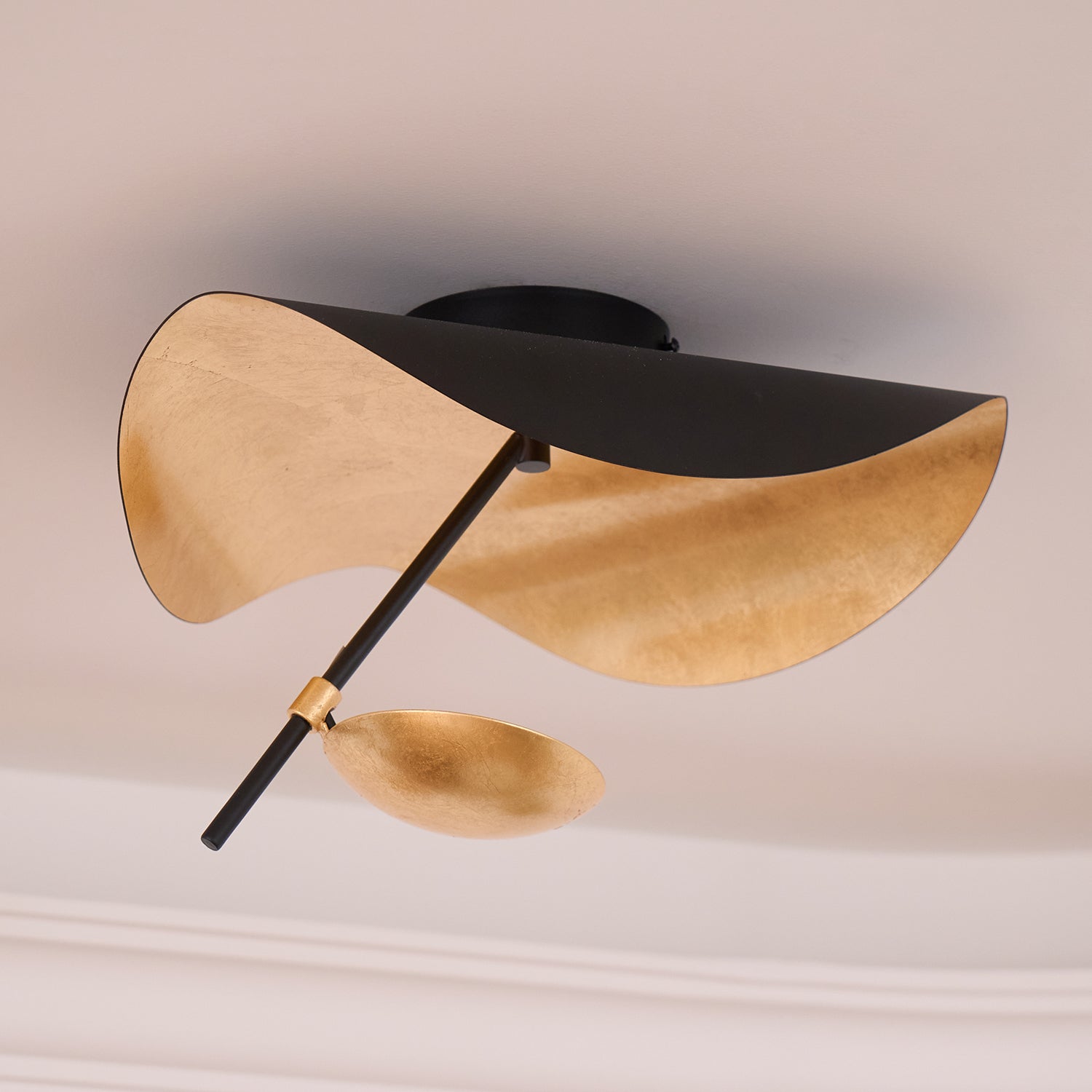 Sol Ceiling Lamp Curved Shade and Gold Interior-Neutral Decor