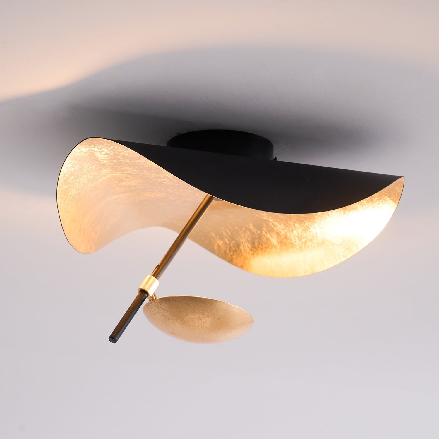 Sol Ceiling Lamp Curved Shade and Gold Interior-Neutral Decor