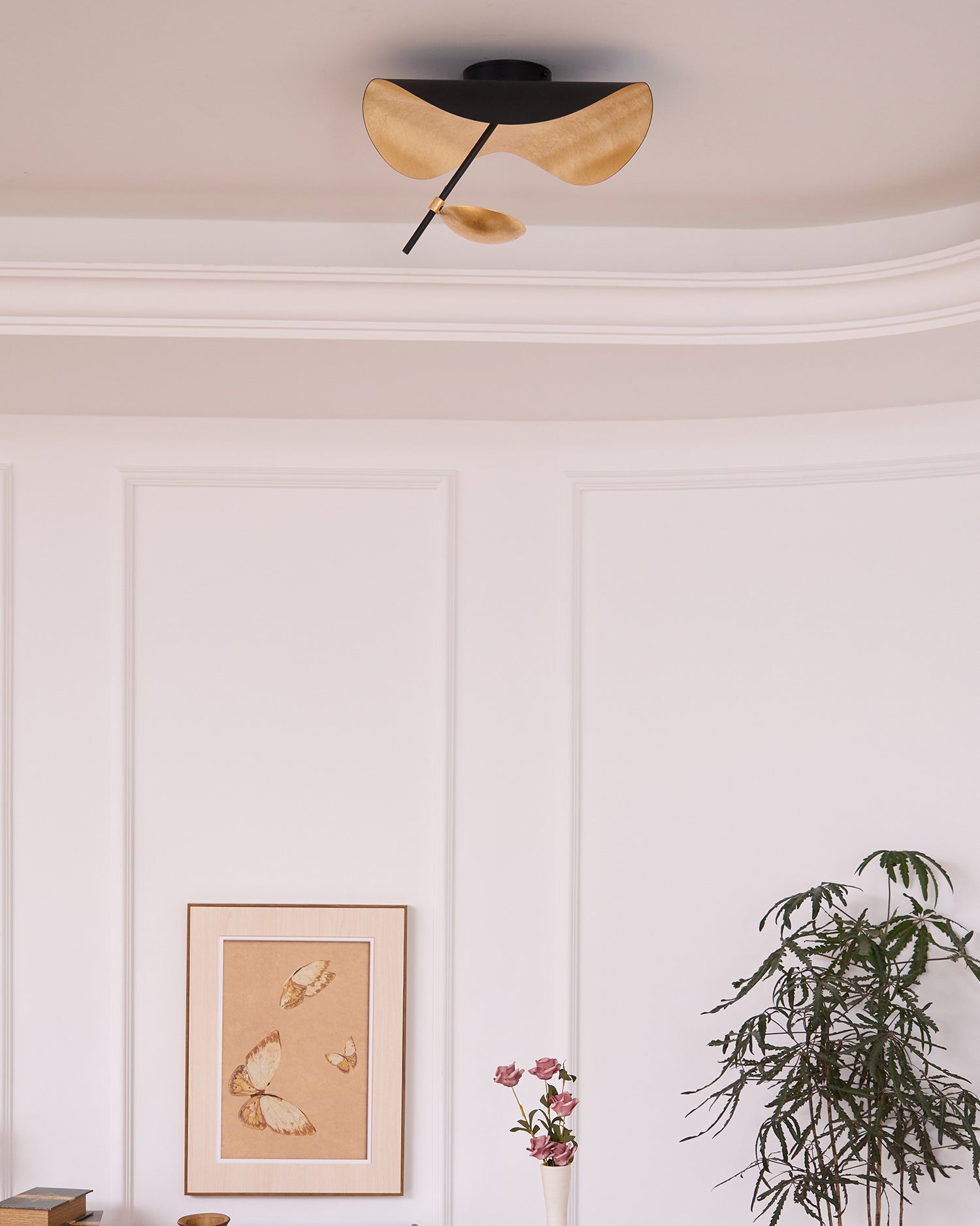 Sol Ceiling Lamp Curved Shade and Gold Interior-Neutral Decor