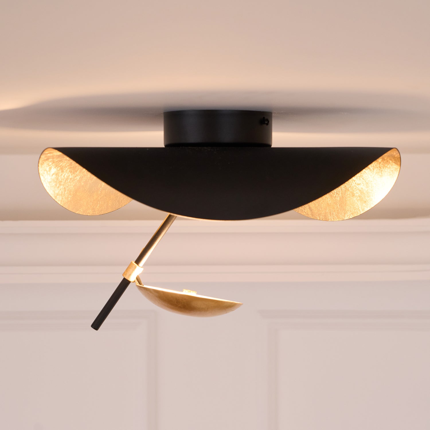 Sol Ceiling Lamp Curved Shade and Gold Interior-Neutral Decor