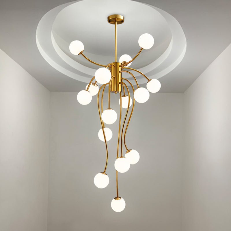 Astralyn Brass Globe Chandelier-Neutral Decor