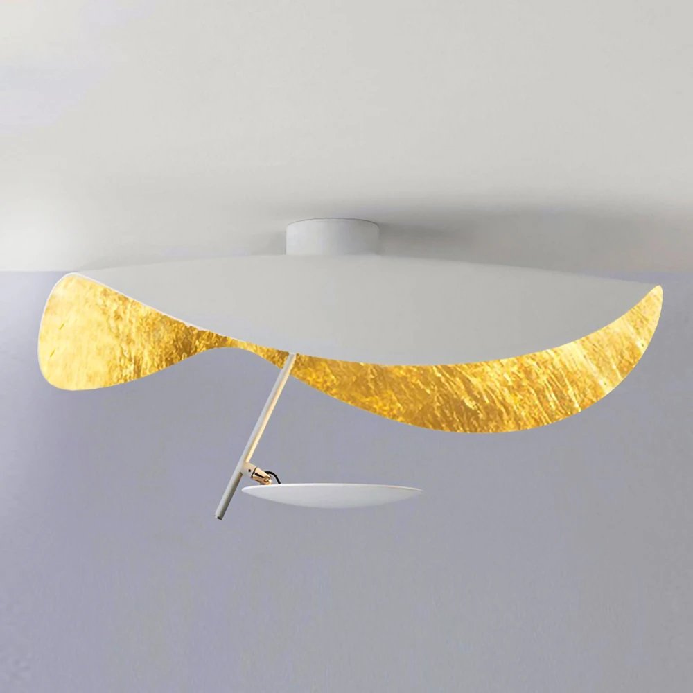 Sol Ceiling Lamp Curved Shade and Gold Interior-Neutral Decor