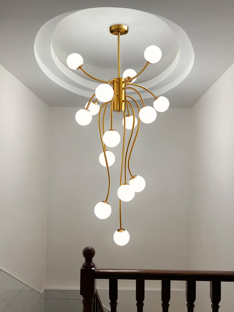 Astralyn Brass Globe Chandelier-Neutral Decor