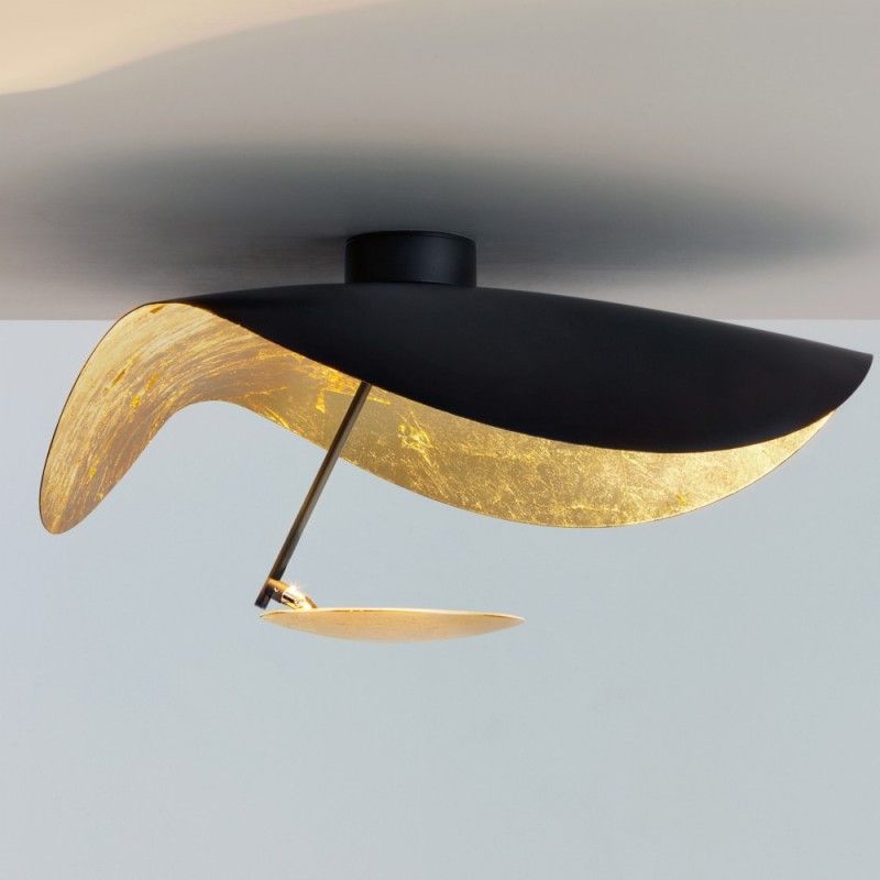 Sol Ceiling Lamp Curved Shade and Gold Interior-Neutral Decor