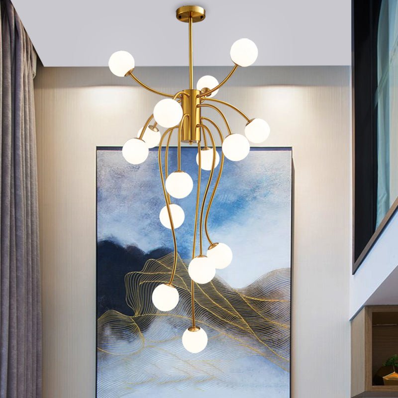 Astralyn Brass Globe Chandelier-Neutral Decor