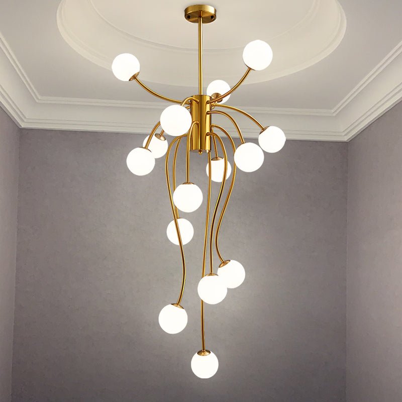 Astralyn Brass Globe Chandelier-Neutral Decor