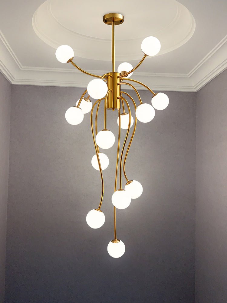 Astralyn Brass Globe Chandelier-Neutral Decor