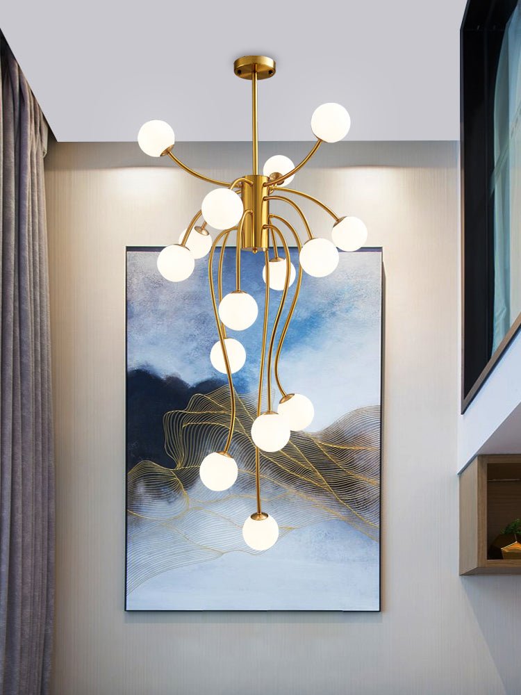 Astralyn Brass Globe Chandelier-Neutral Decor