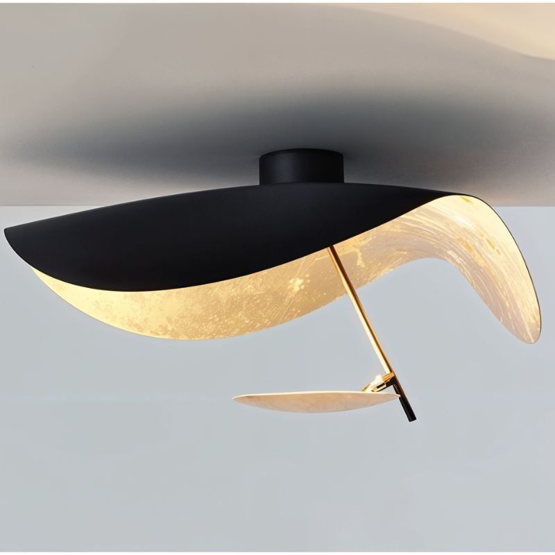 Sol Ceiling Lamp Curved Shade and Gold Interior-Neutral Decor
