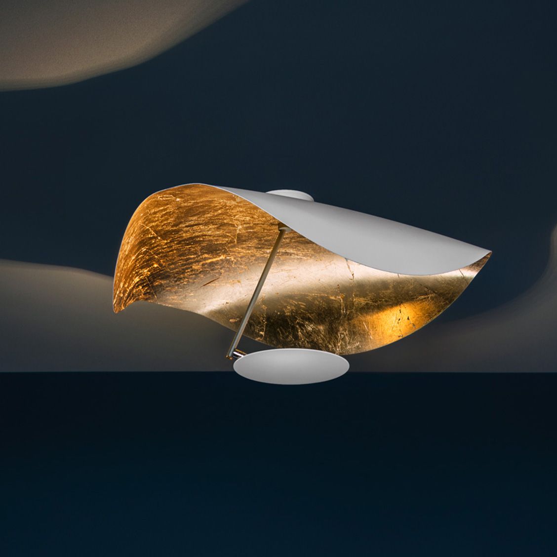 Sol Ceiling Lamp Curved Shade and Gold Interior-Neutral Decor