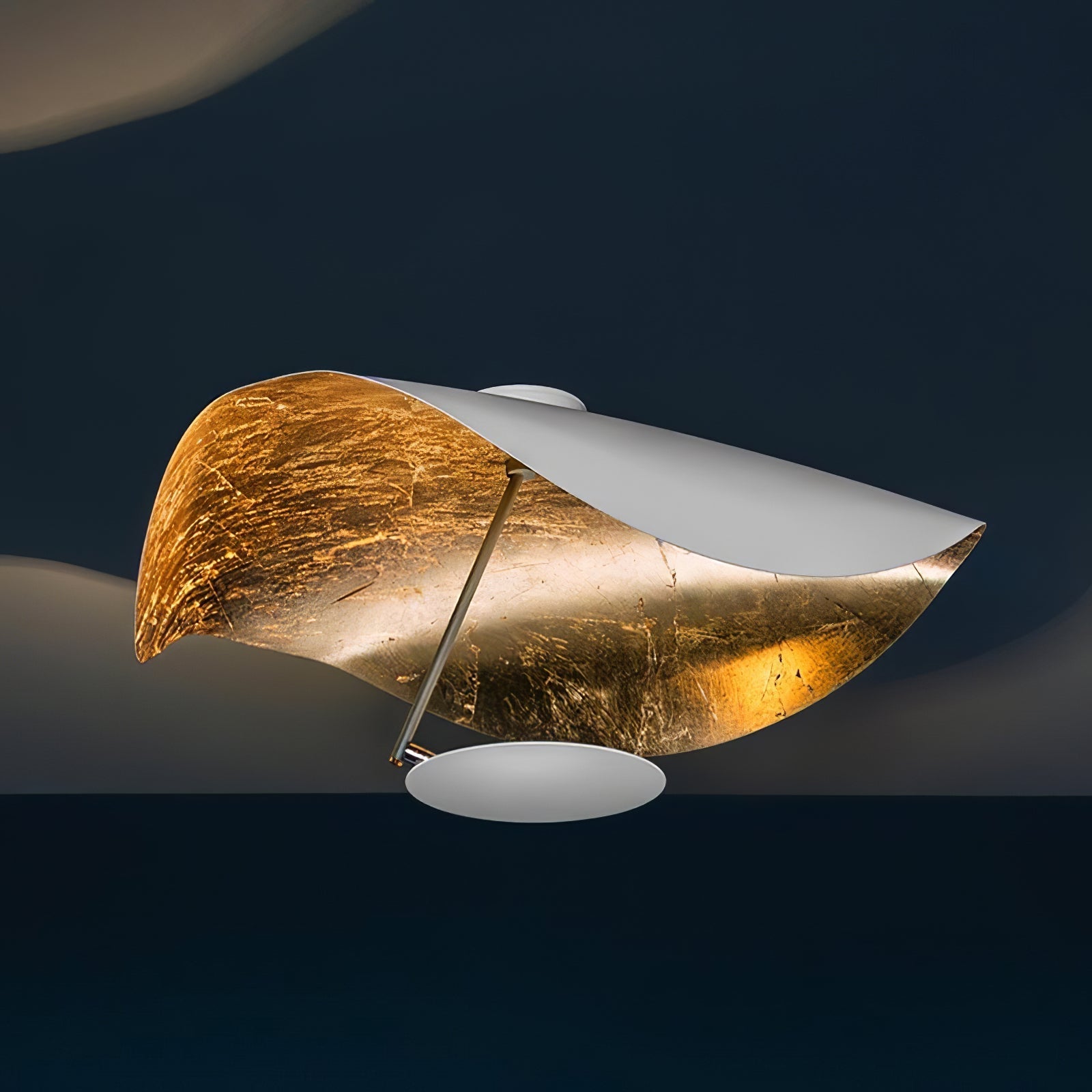 Sol Ceiling Lamp Curved Shade and Gold Interior-Neutral Decor