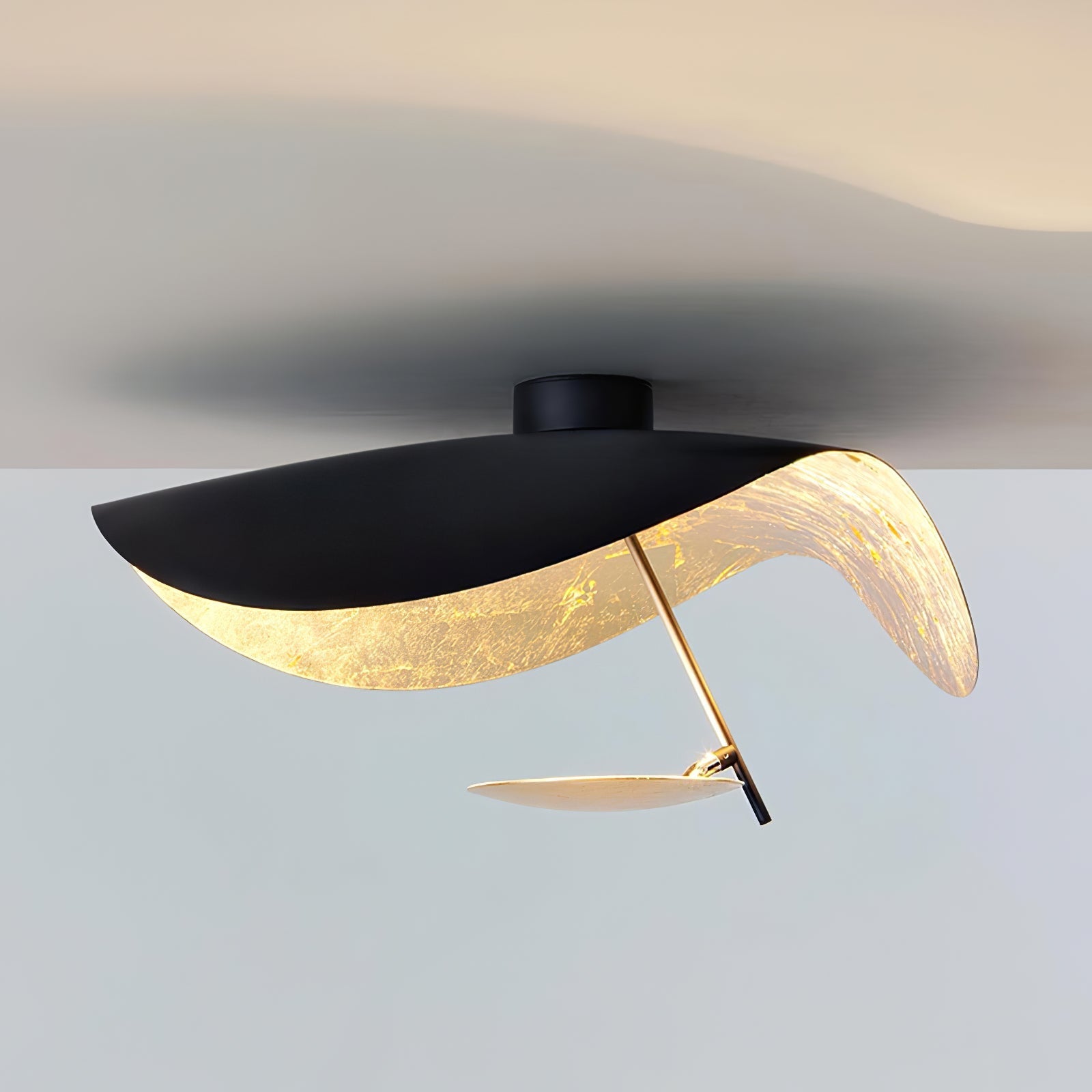 Sol Ceiling Lamp Curved Shade and Gold Interior-Neutral Decor