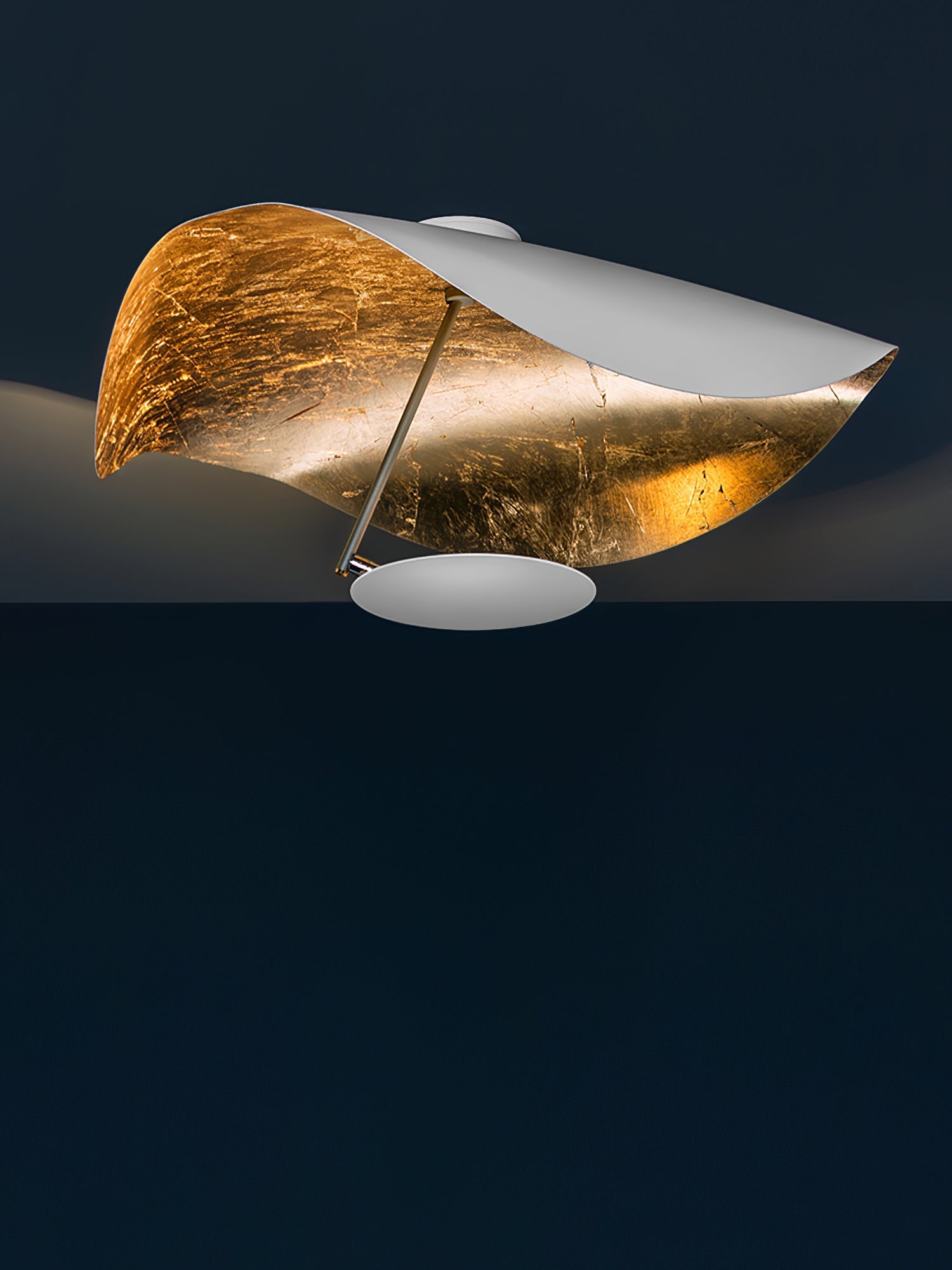Sol Ceiling Lamp Curved Shade and Gold Interior-Neutral Decor
