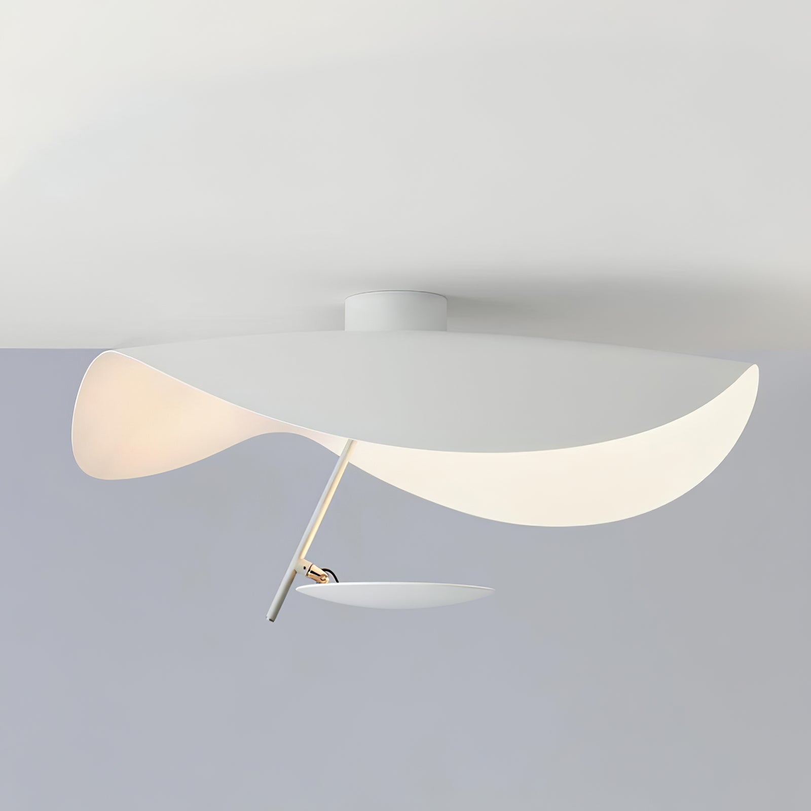 Sol Ceiling Lamp Curved Shade and Gold Interior-Neutral Decor