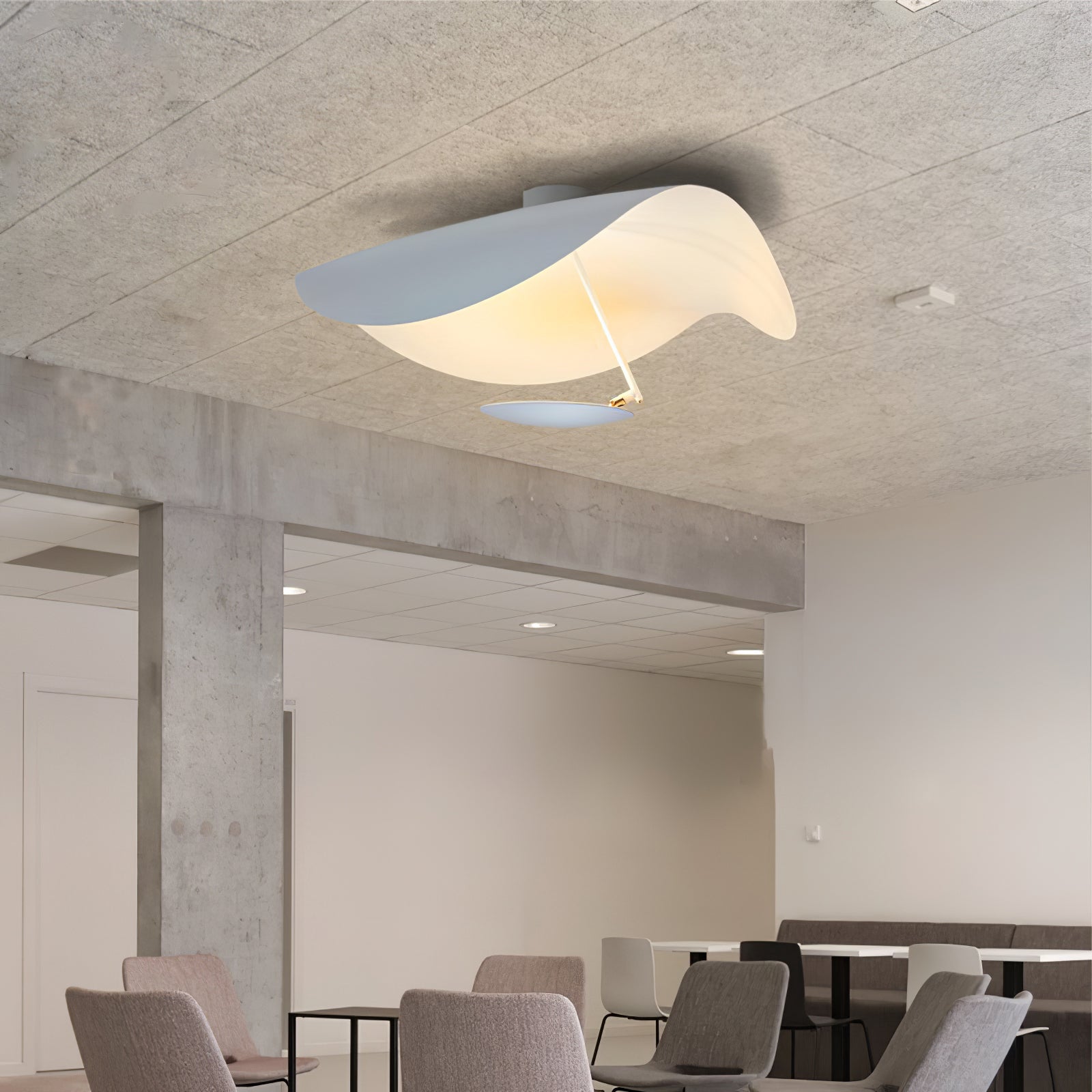 Sol Ceiling Lamp Curved Shade and Gold Interior-Neutral Decor