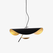 Lustra Pendant Lamp Black Gold Curved Shade-Neutral Decor