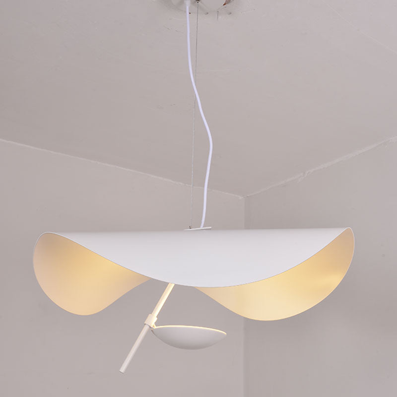 Lustra Pendant Lamp Black Gold Curved Shade-Neutral Decor