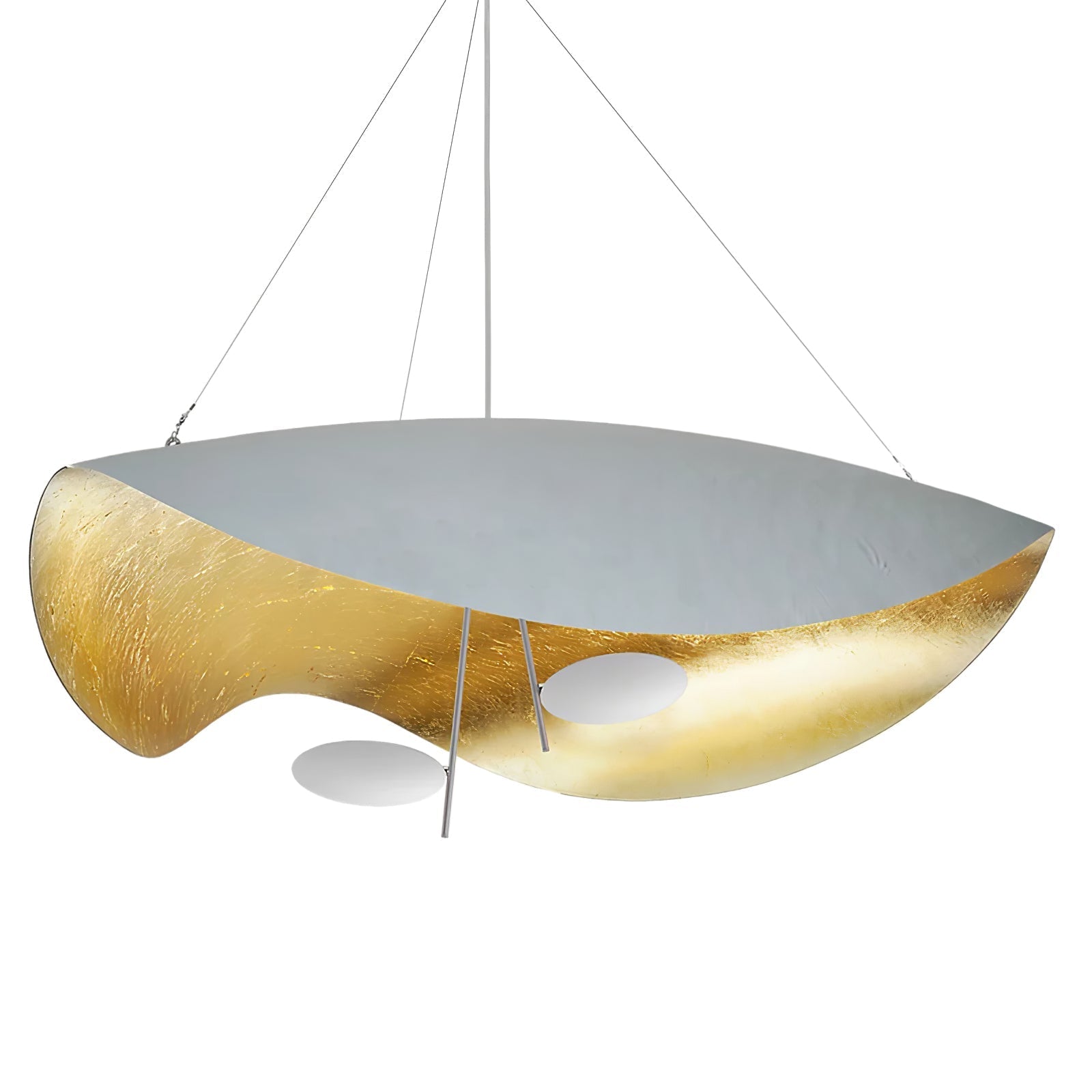 Lustra Pendant Lamp Black Gold Curved Shade-Neutral Decor