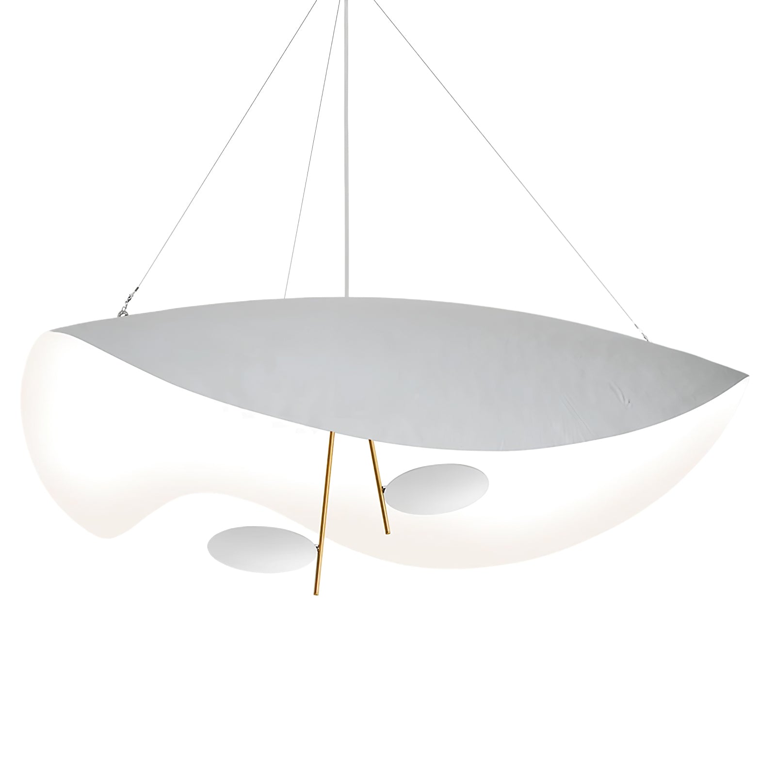Lustra Pendant Lamp Black Gold Curved Shade-Neutral Decor