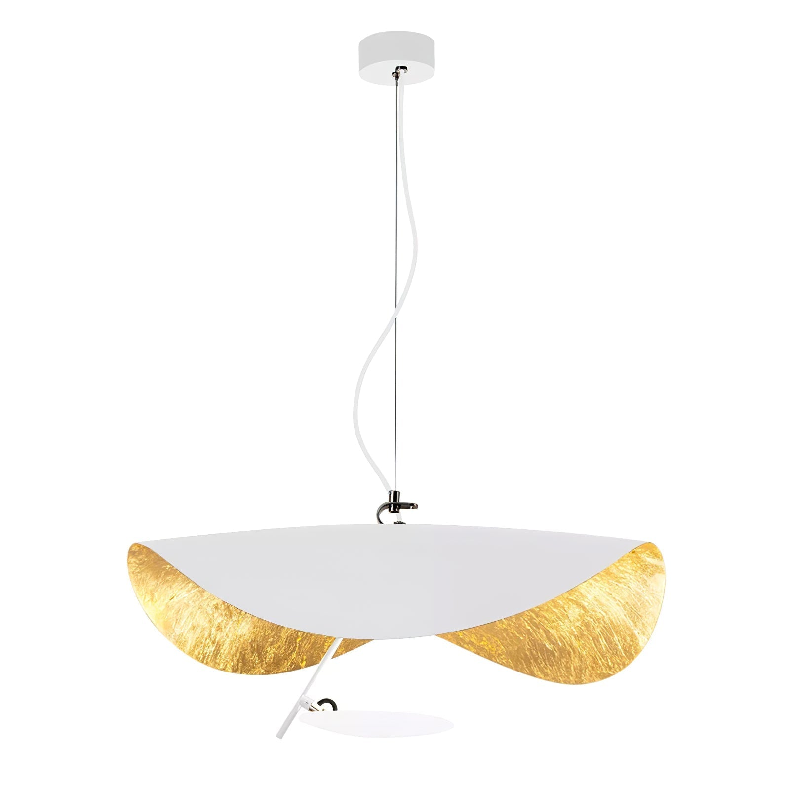 Lustra Pendant Lamp Black Gold Curved Shade-Neutral Decor