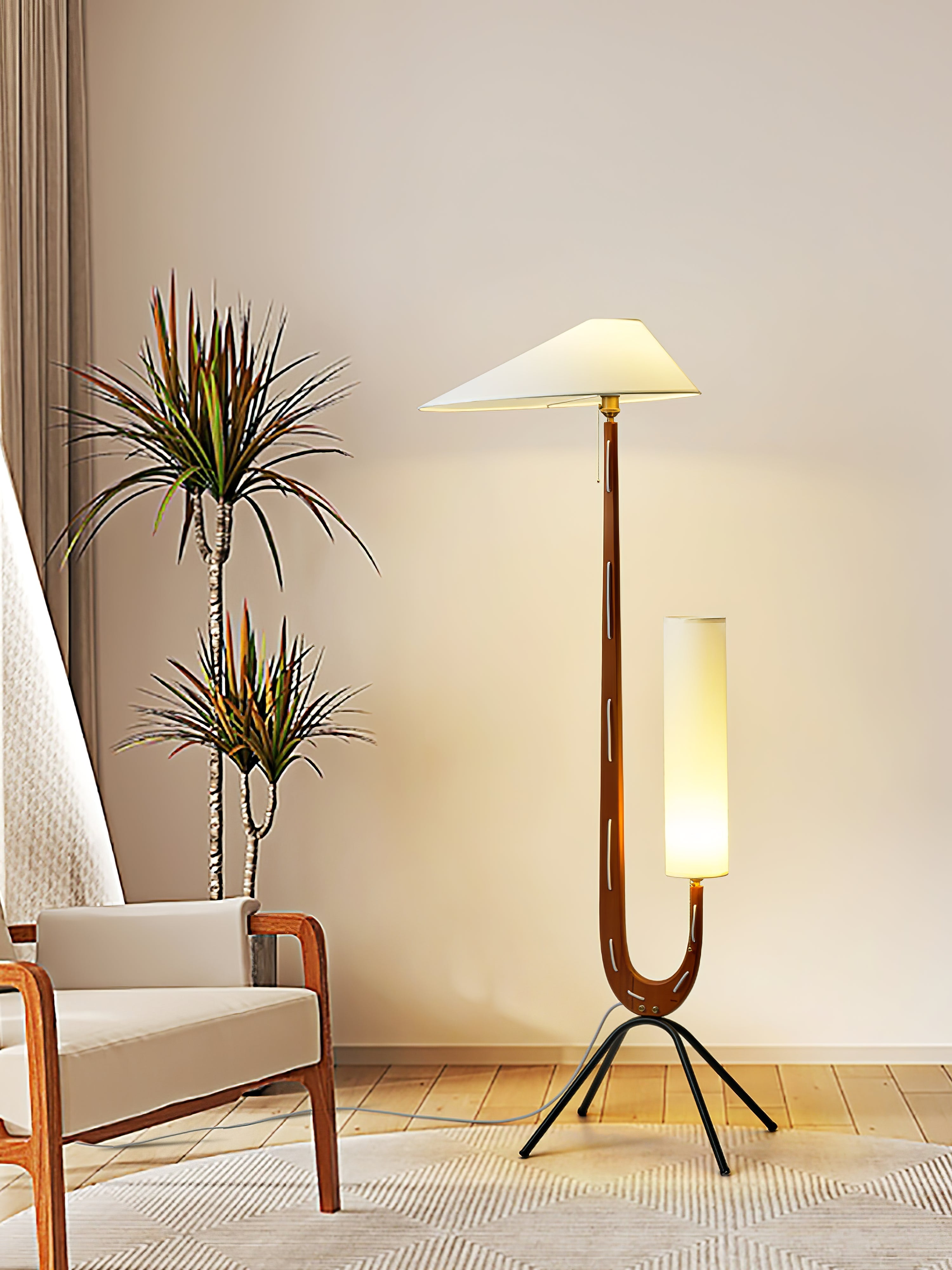 Novael Fabric Scandinavian Floor Lamp-Neutral Decor