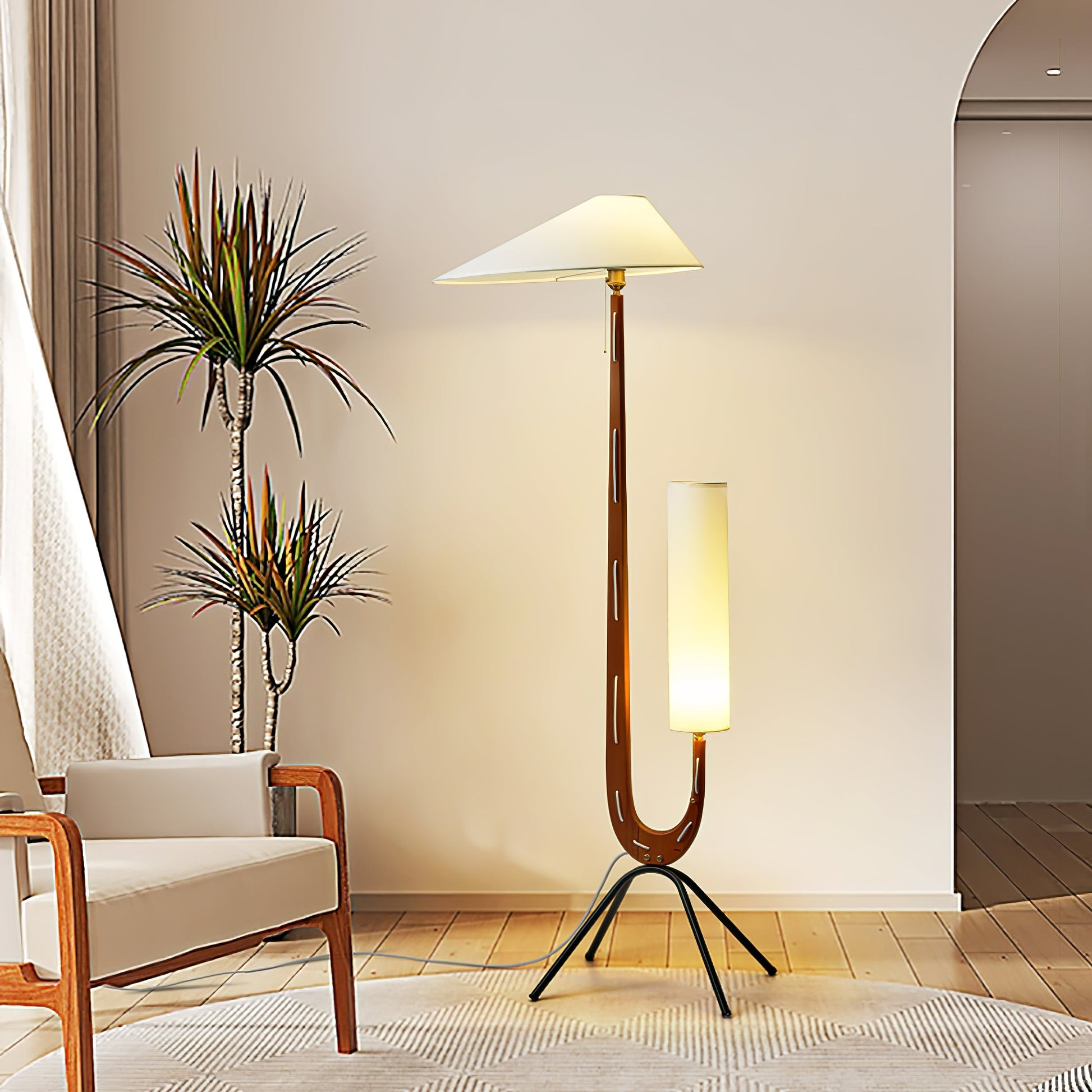 Novael Fabric Scandinavian Floor Lamp-Neutral Decor