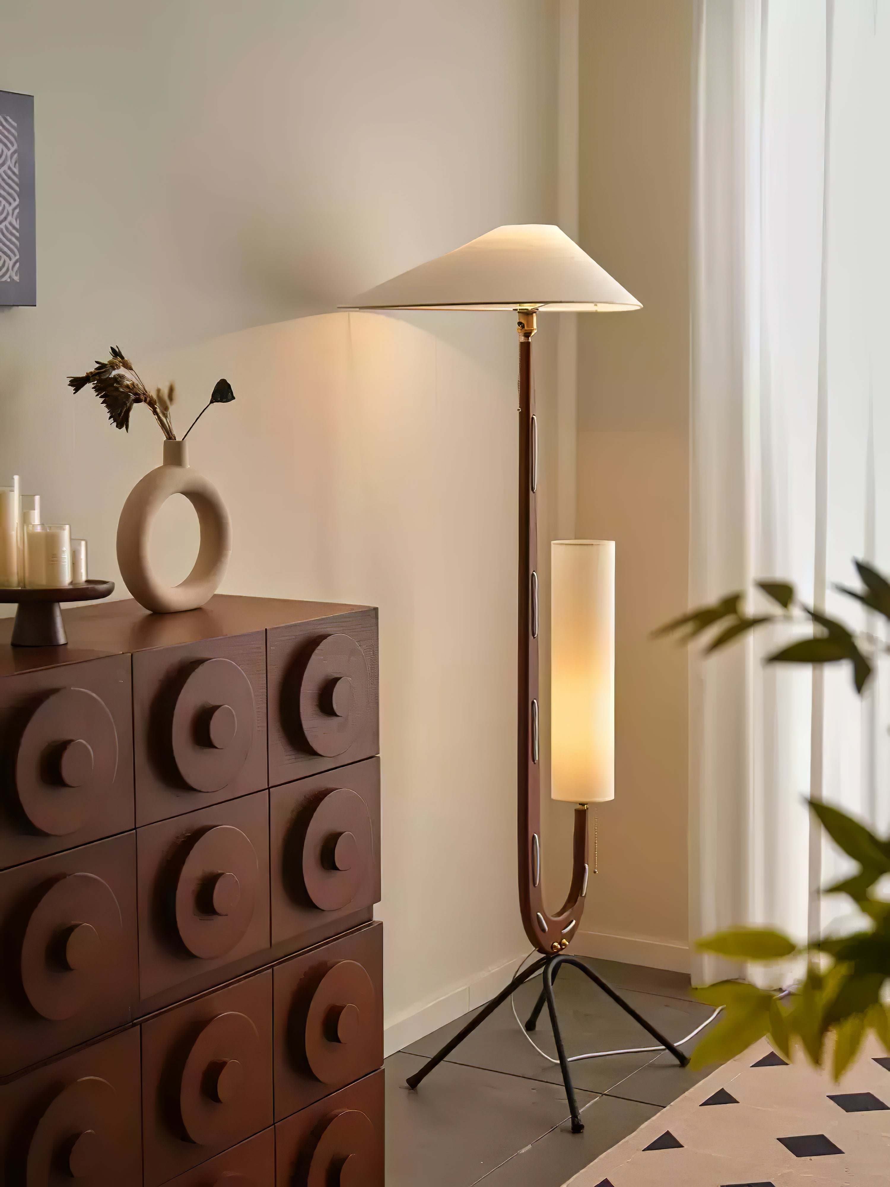 Novael Fabric Scandinavian Floor Lamp-Neutral Decor