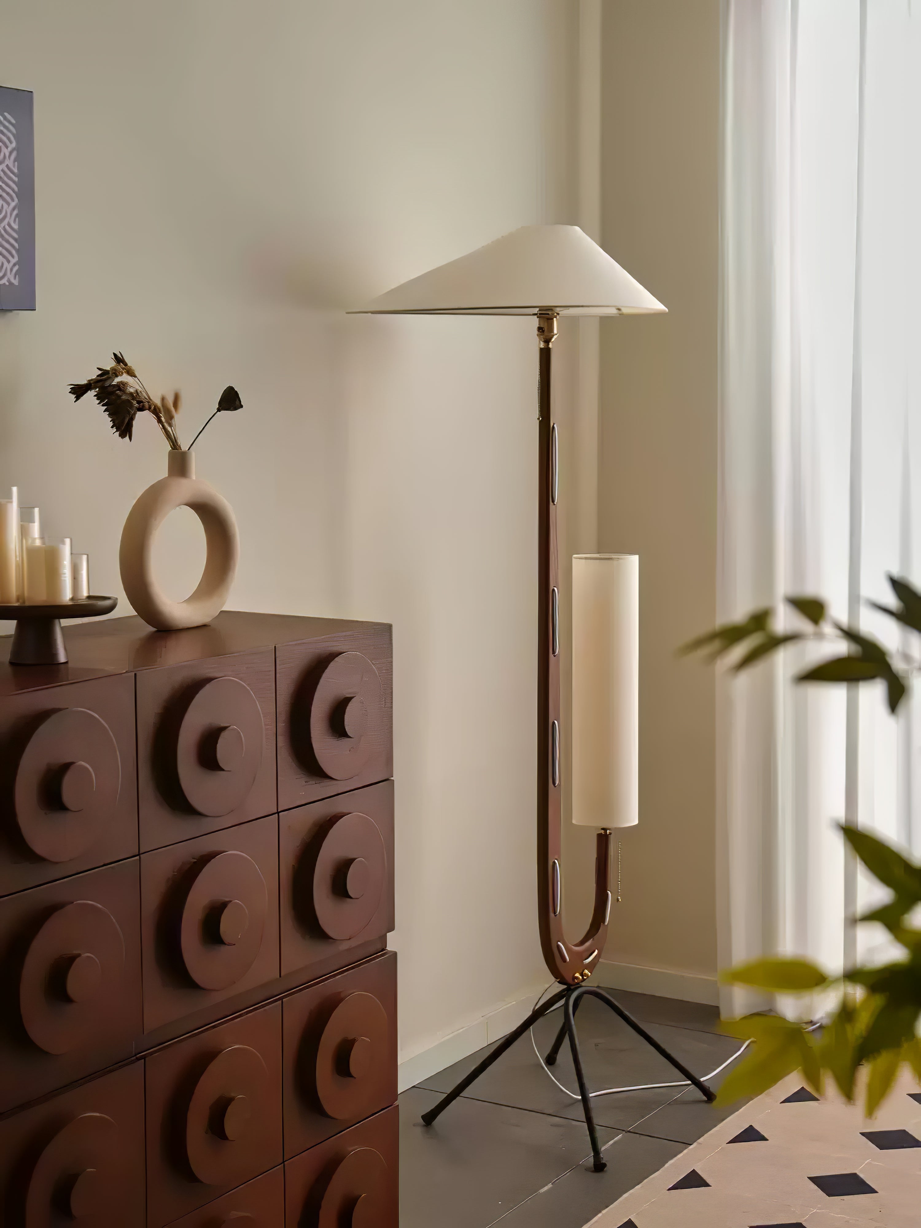 Novael Fabric Scandinavian Floor Lamp-Neutral Decor