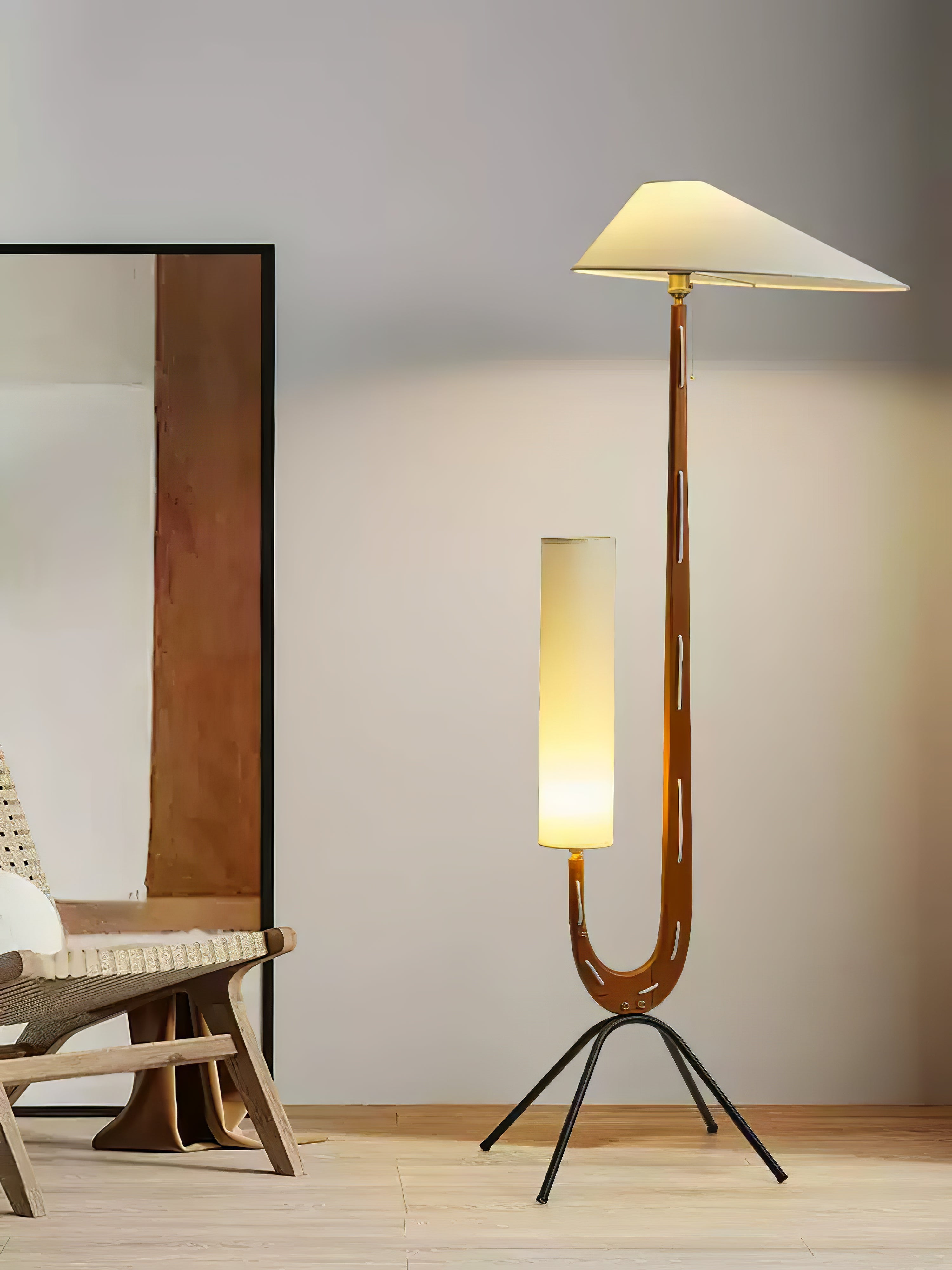 Novael Fabric Scandinavian Floor Lamp-Neutral Decor