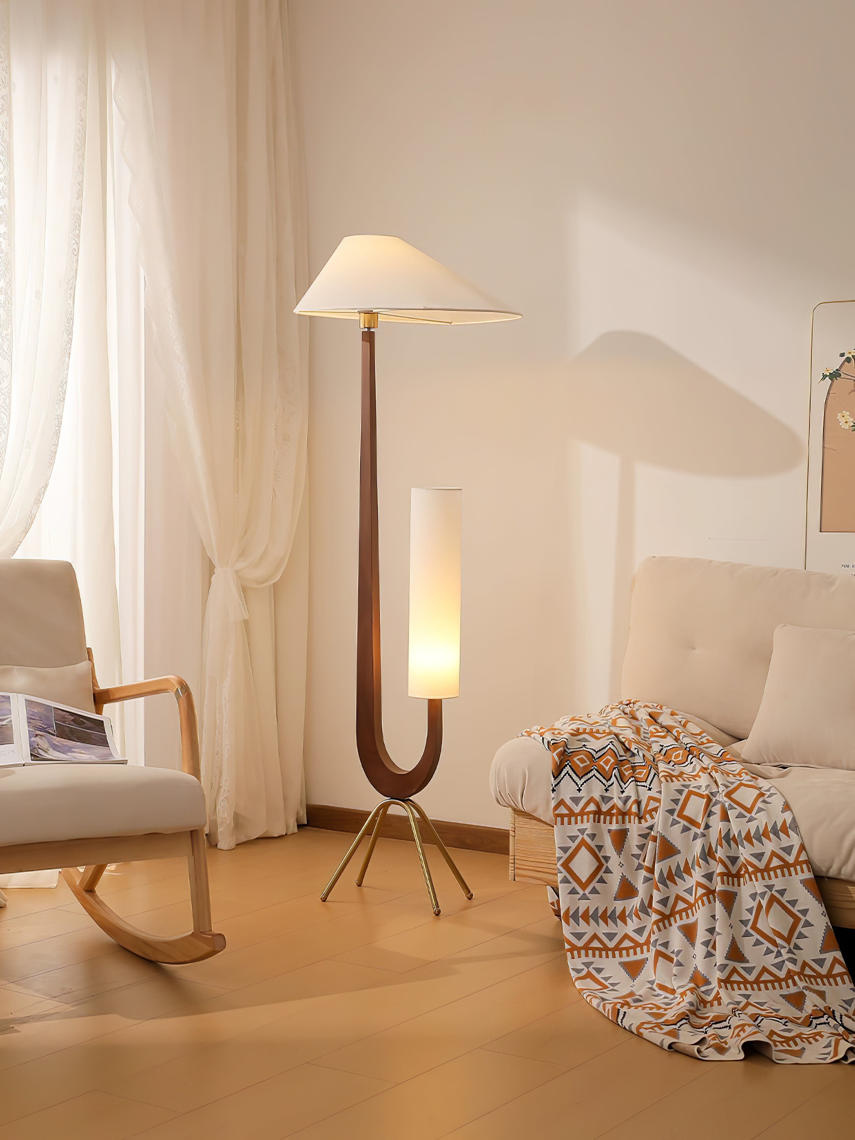 Novael Fabric Scandinavian Floor Lamp-Neutral Decor