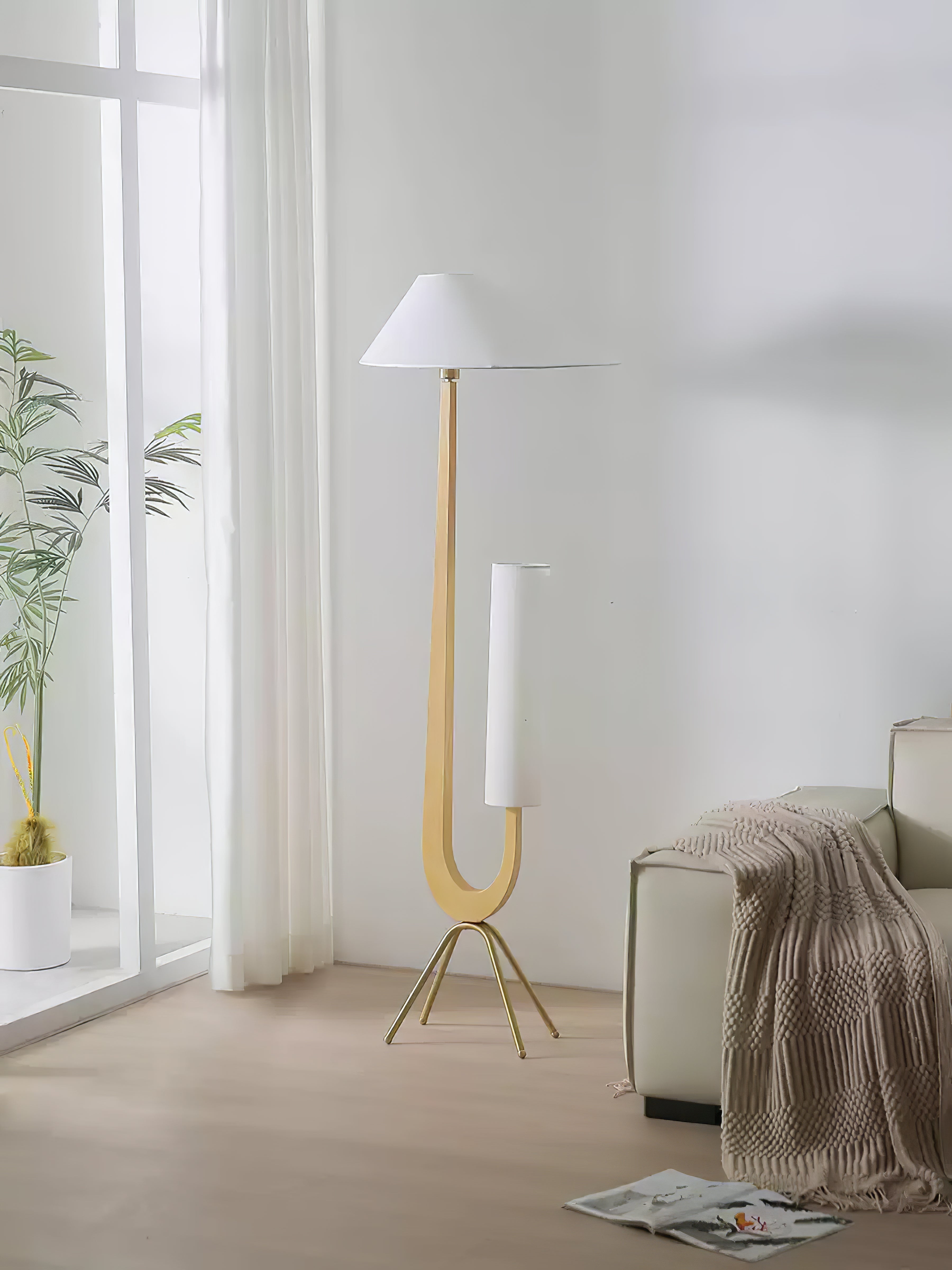 Novael Fabric Scandinavian Floor Lamp-Neutral Decor