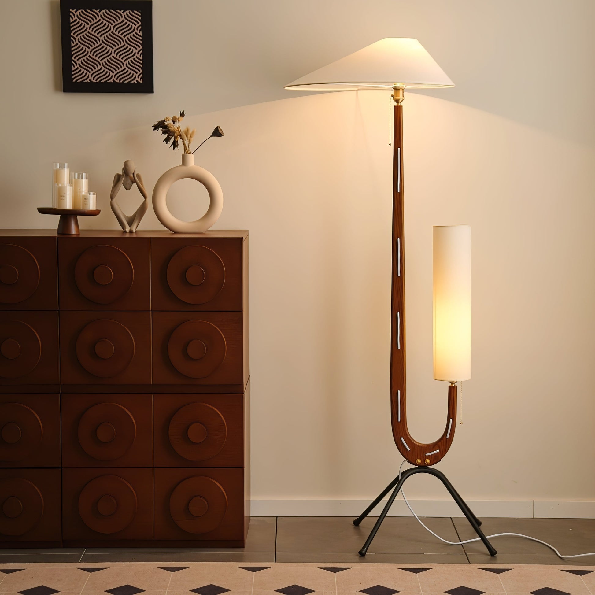 Novael Fabric Scandinavian Floor Lamp-Neutral Decor