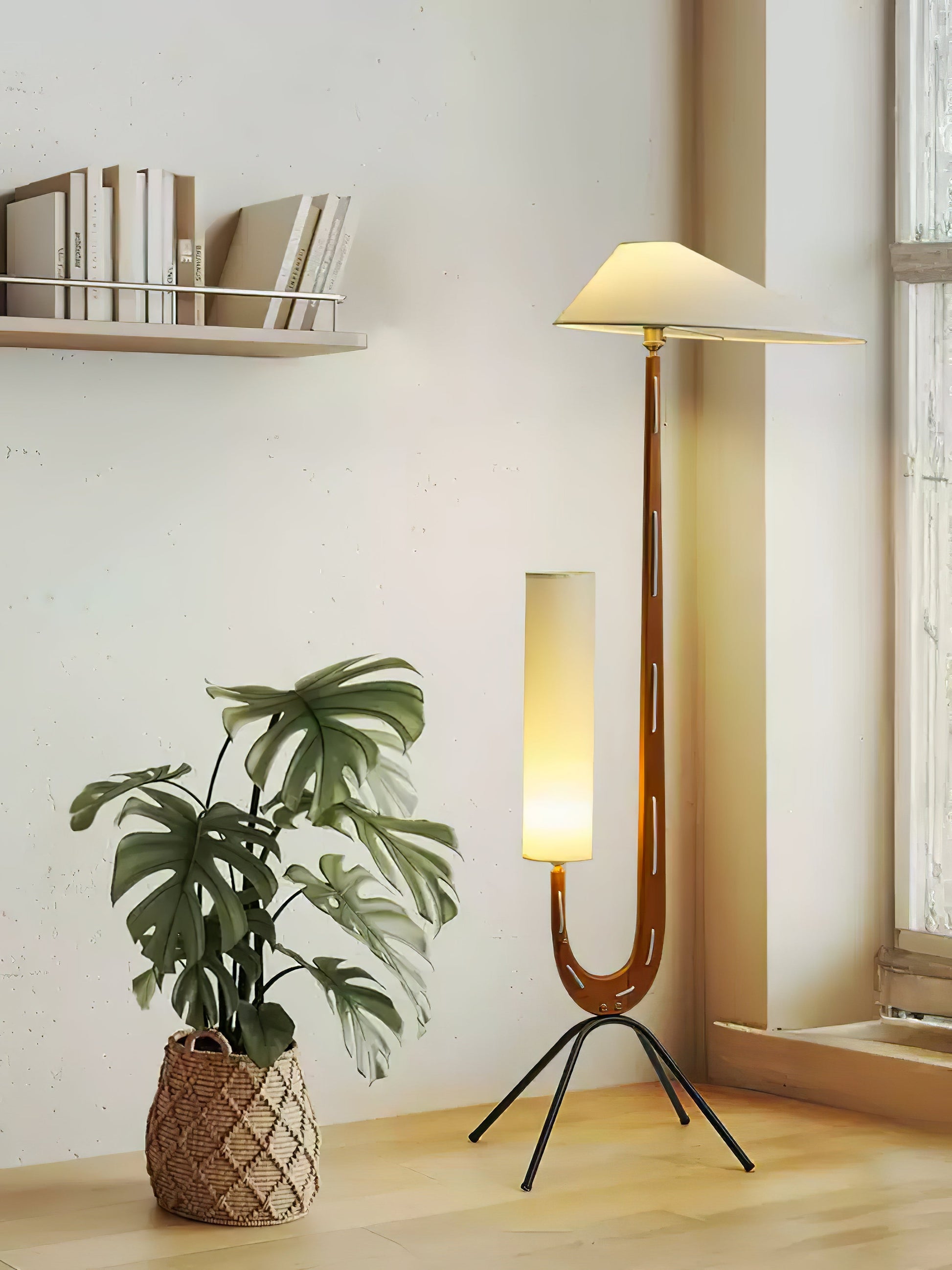 Novael Fabric Scandinavian Floor Lamp-Neutral Decor
