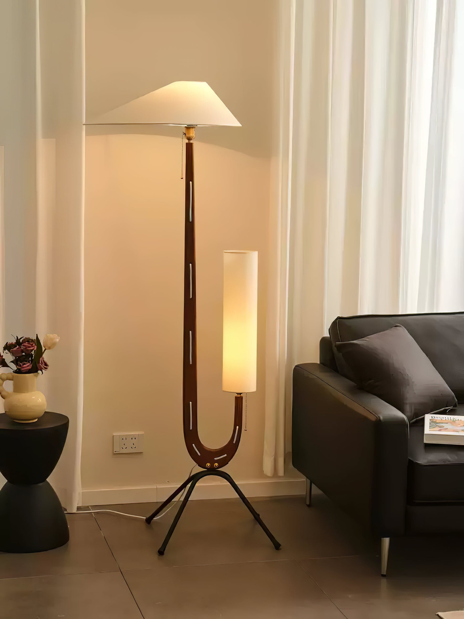 Novael Fabric Scandinavian Floor Lamp-Neutral Decor