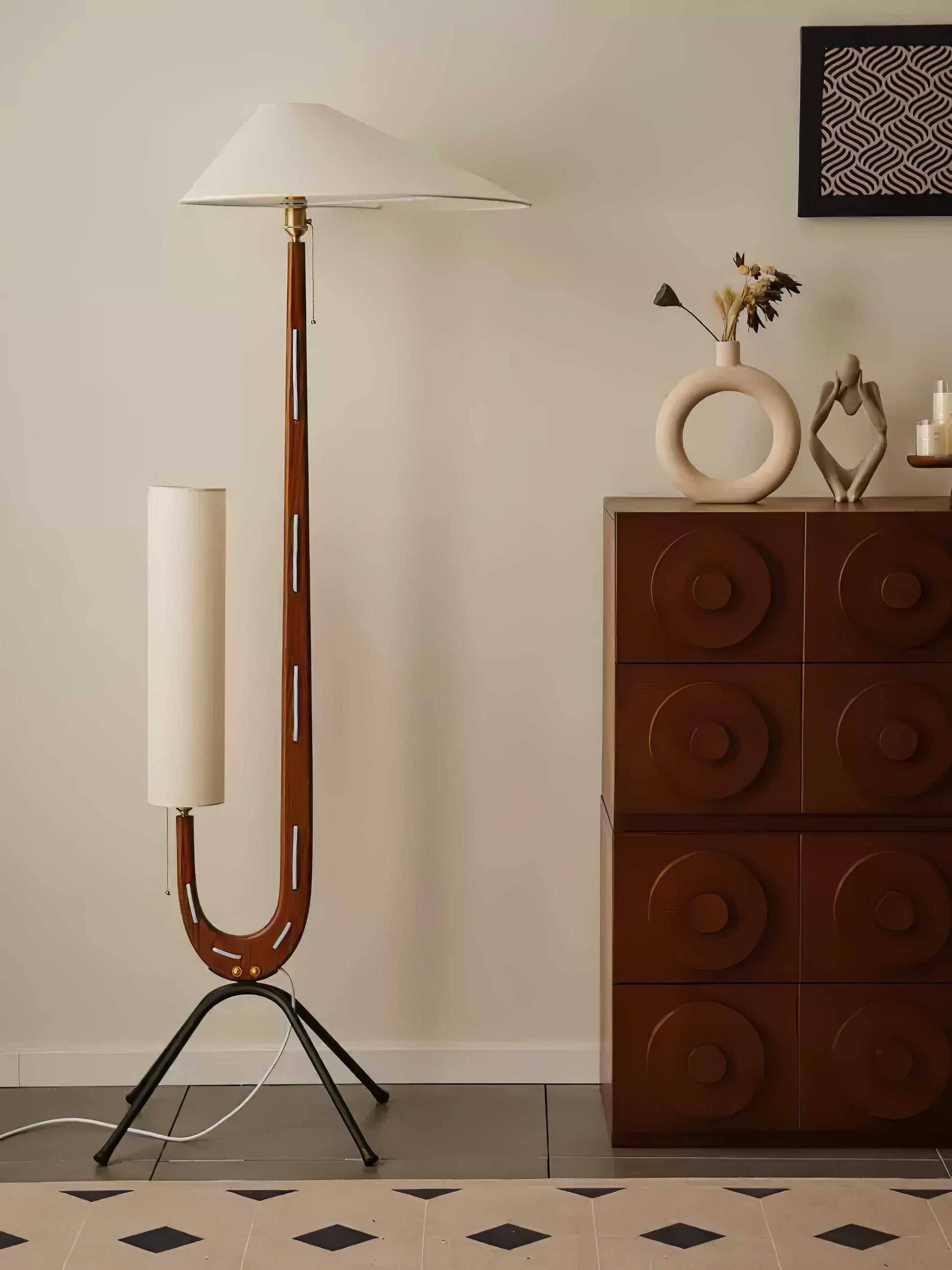 Novael Fabric Scandinavian Floor Lamp-Neutral Decor
