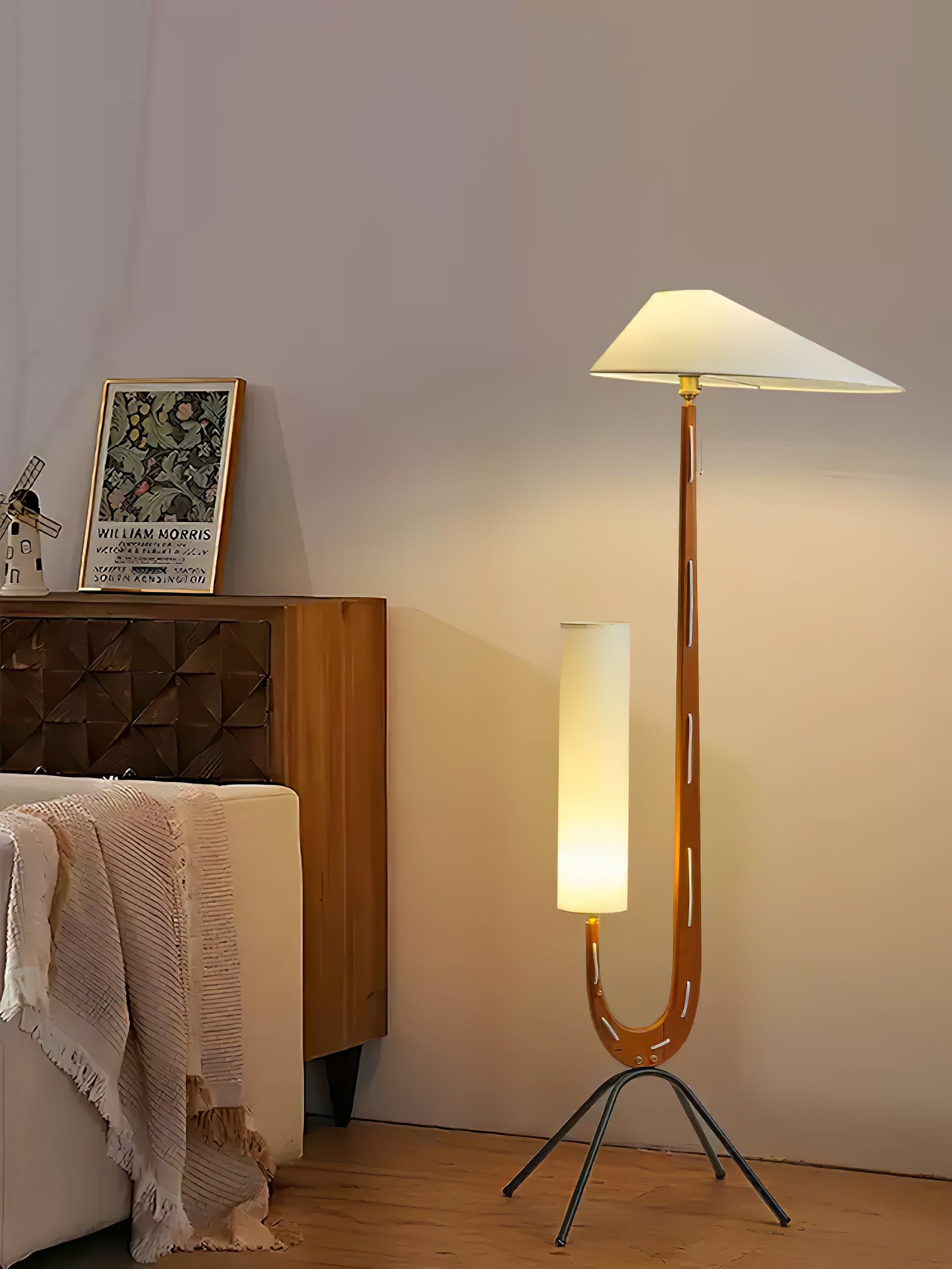Novael Fabric Scandinavian Floor Lamp-Neutral Decor