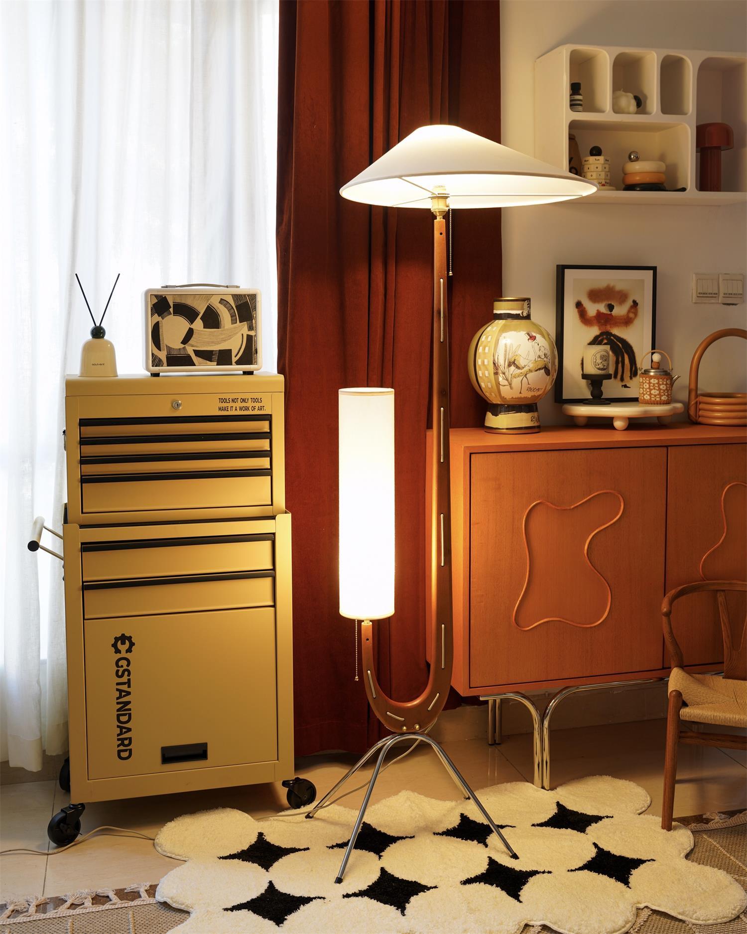 Novael Fabric Scandinavian Floor Lamp-Neutral Decor