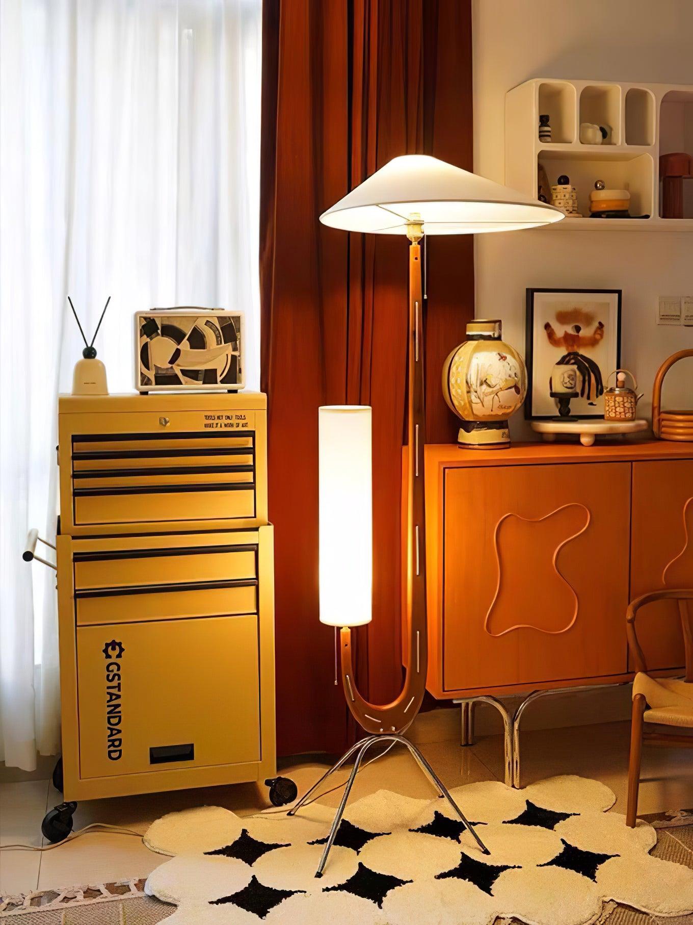 Novael Fabric Scandinavian Floor Lamp-Neutral Decor