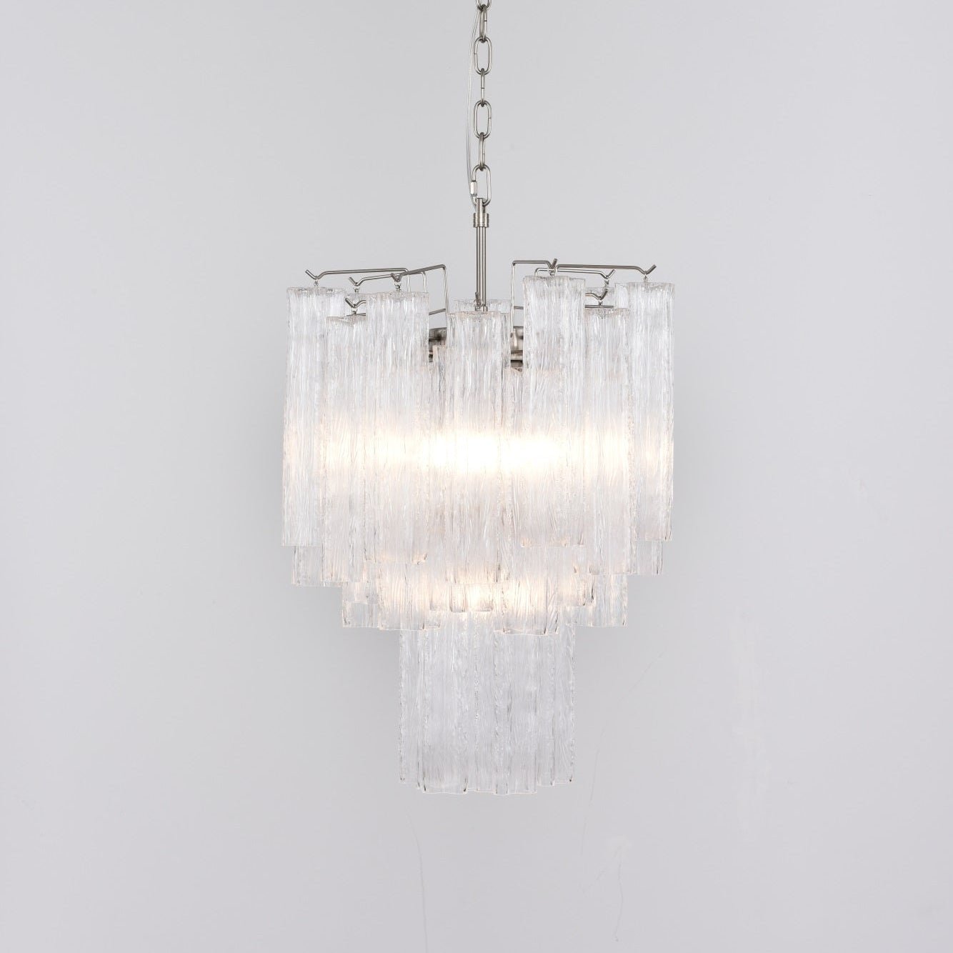 Aurora Chandelier Clear Murano Glass Tube Tiered Modern-Neutral Decor