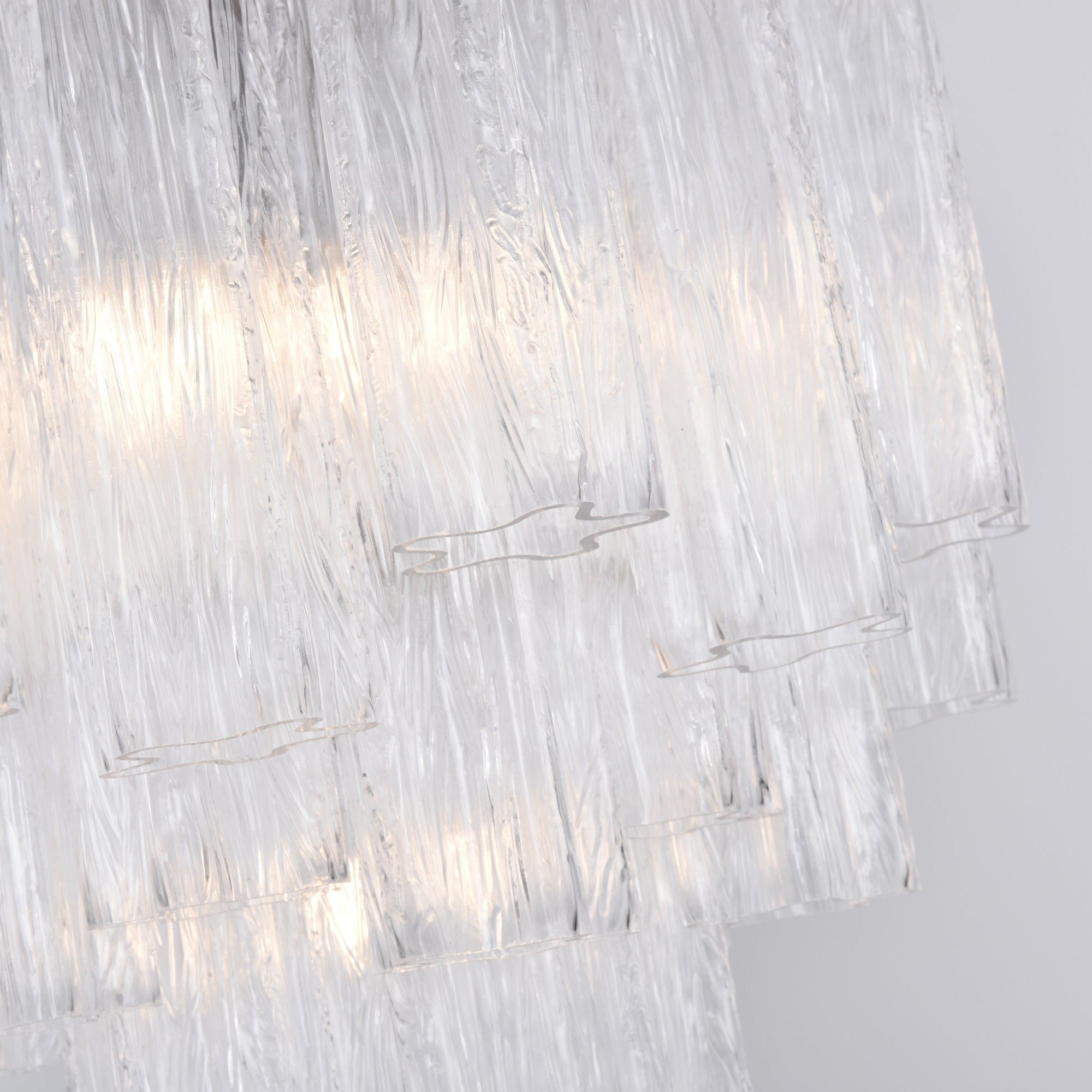 Aurora Chandelier Clear Murano Glass Tube Tiered Modern-Neutral Decor