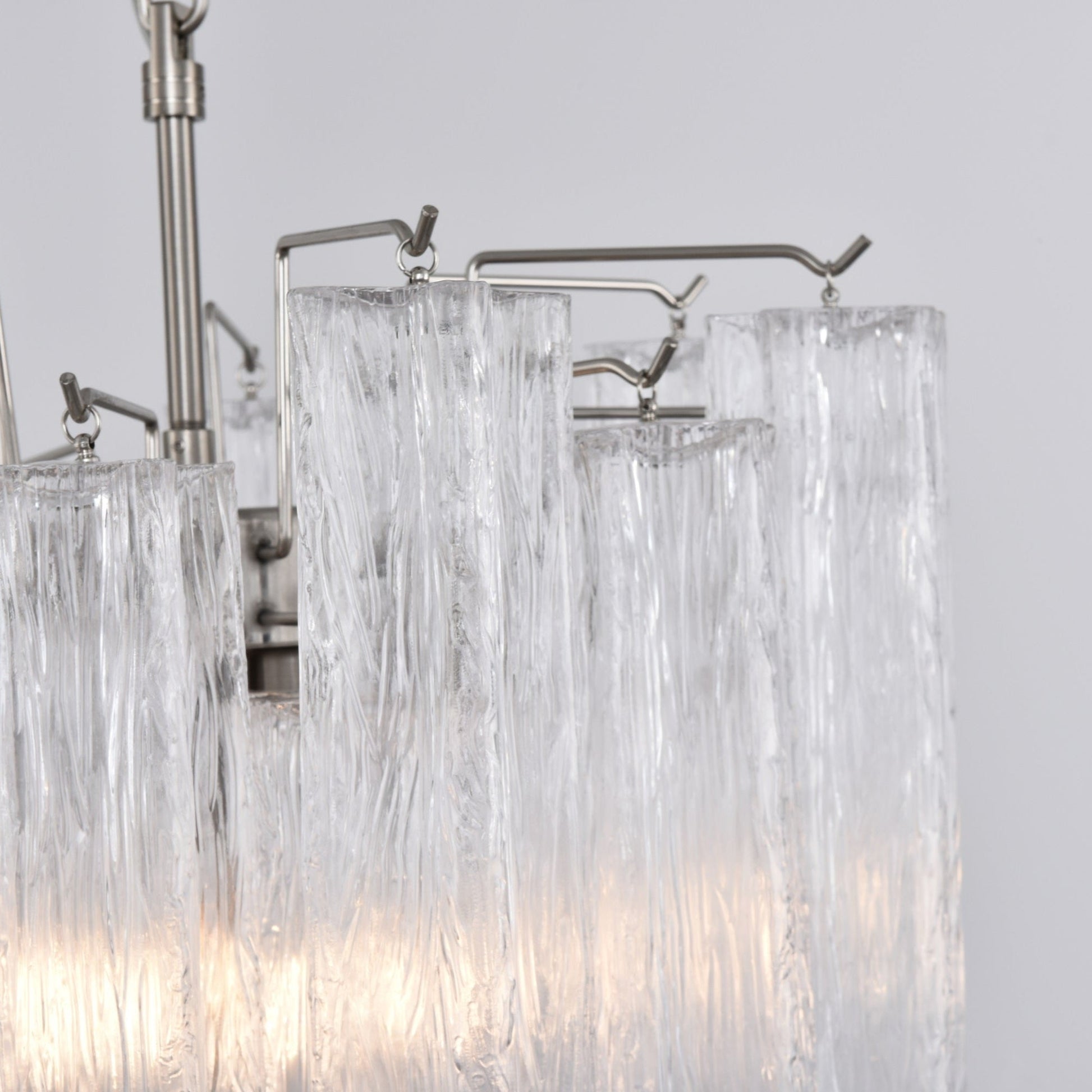 Aurora Chandelier Clear Murano Glass Tube Tiered Modern-Neutral Decor