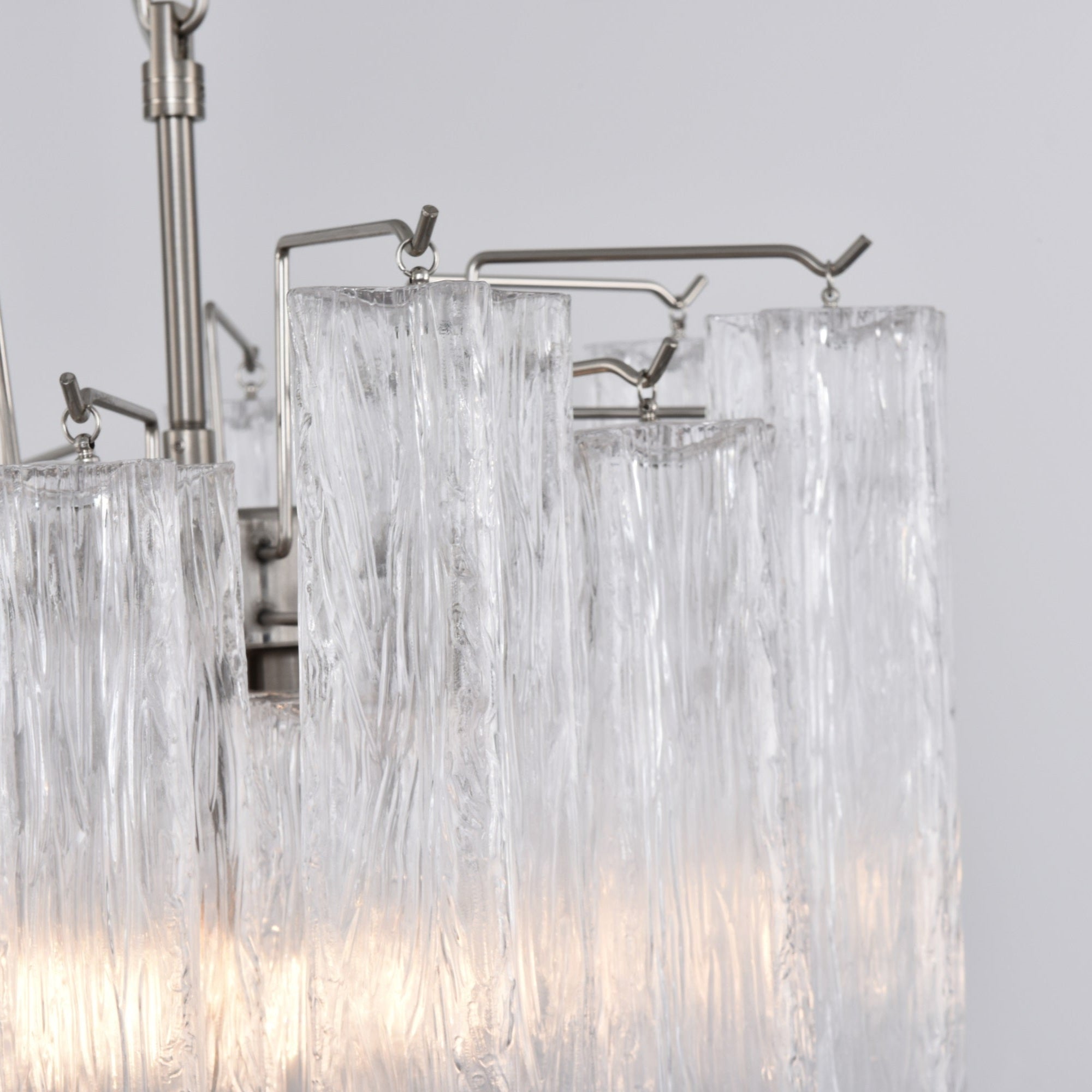 Aurora Chandelier Clear Murano Glass Tube Tiered Modern-Neutral Decor