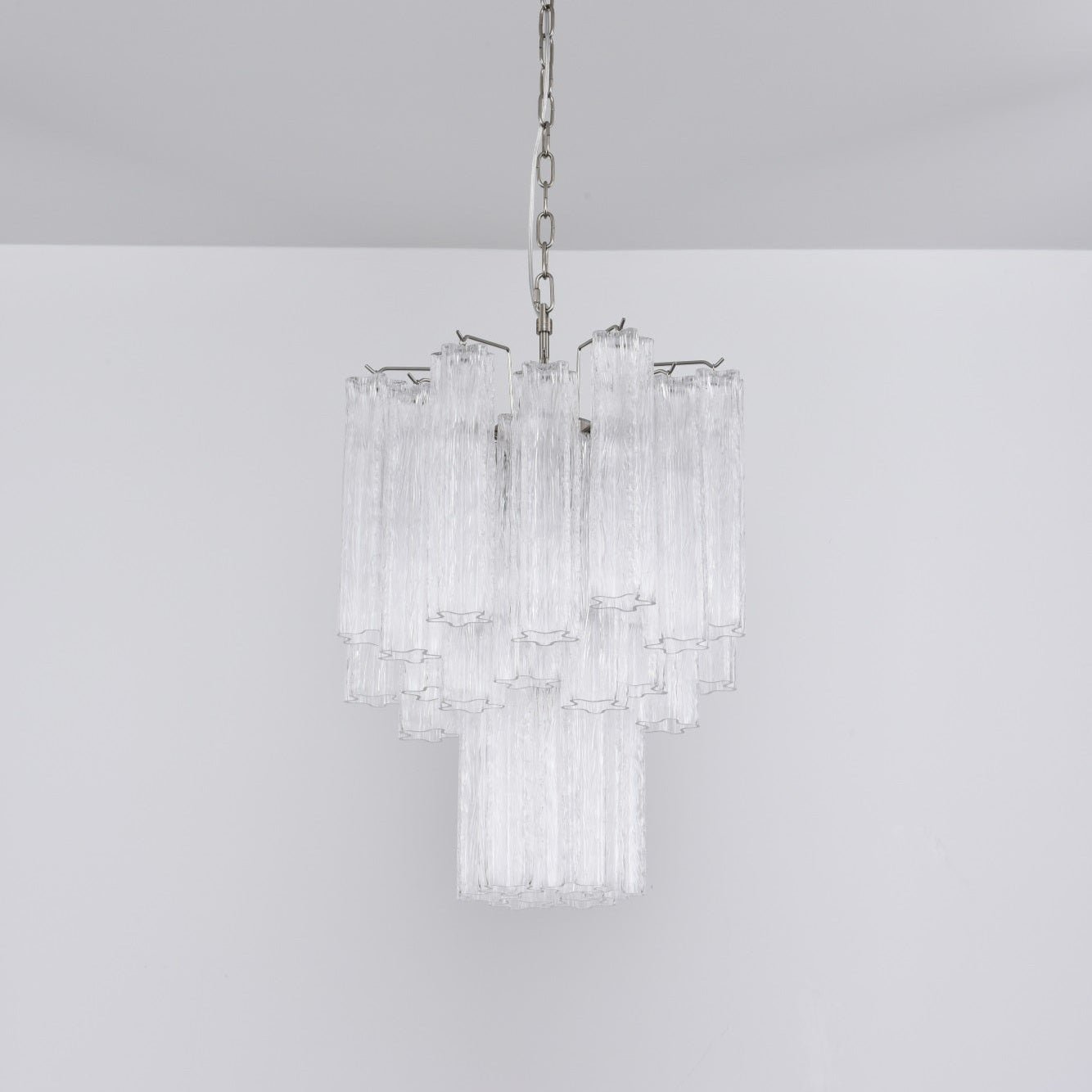 Aurora Chandelier Clear Murano Glass Tube Tiered Modern-Neutral Decor