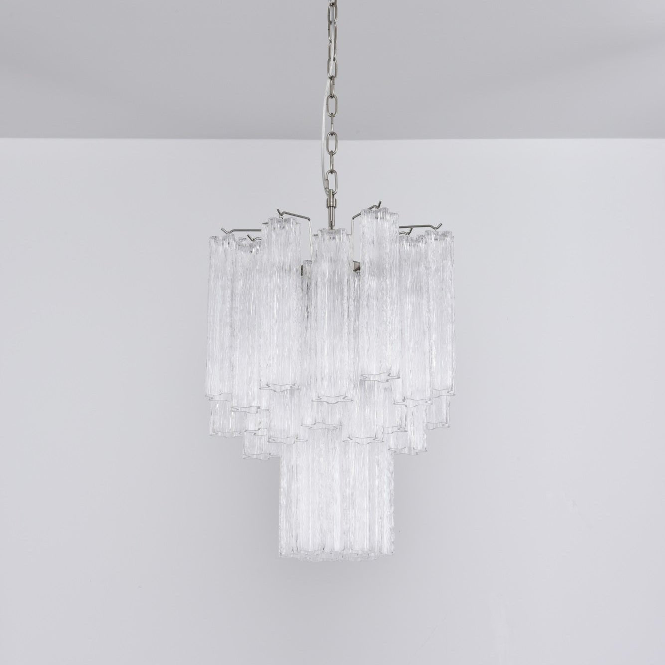 Aurora Chandelier Clear Murano Glass Tube Tiered Modern-Neutral Decor