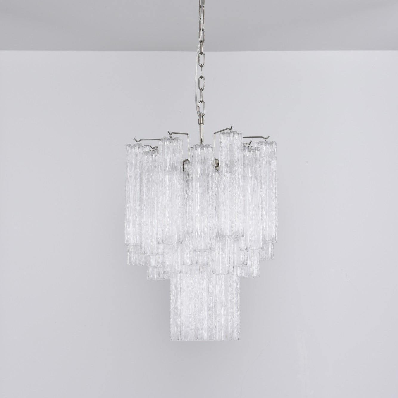 Aurora Chandelier Clear Murano Glass Tube Tiered Modern-Neutral Decor