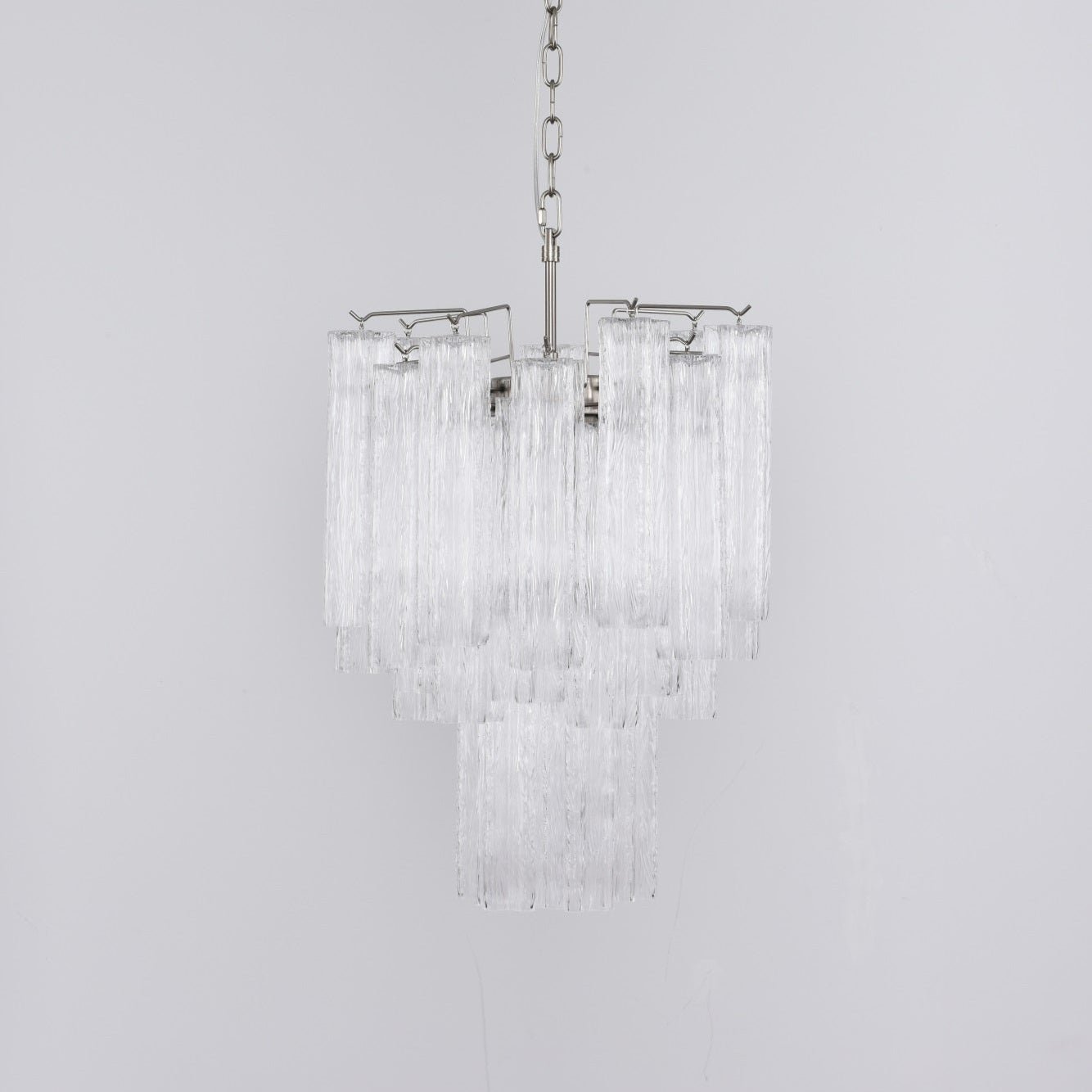 Aurora Chandelier Clear Murano Glass Tube Tiered Modern-Neutral Decor